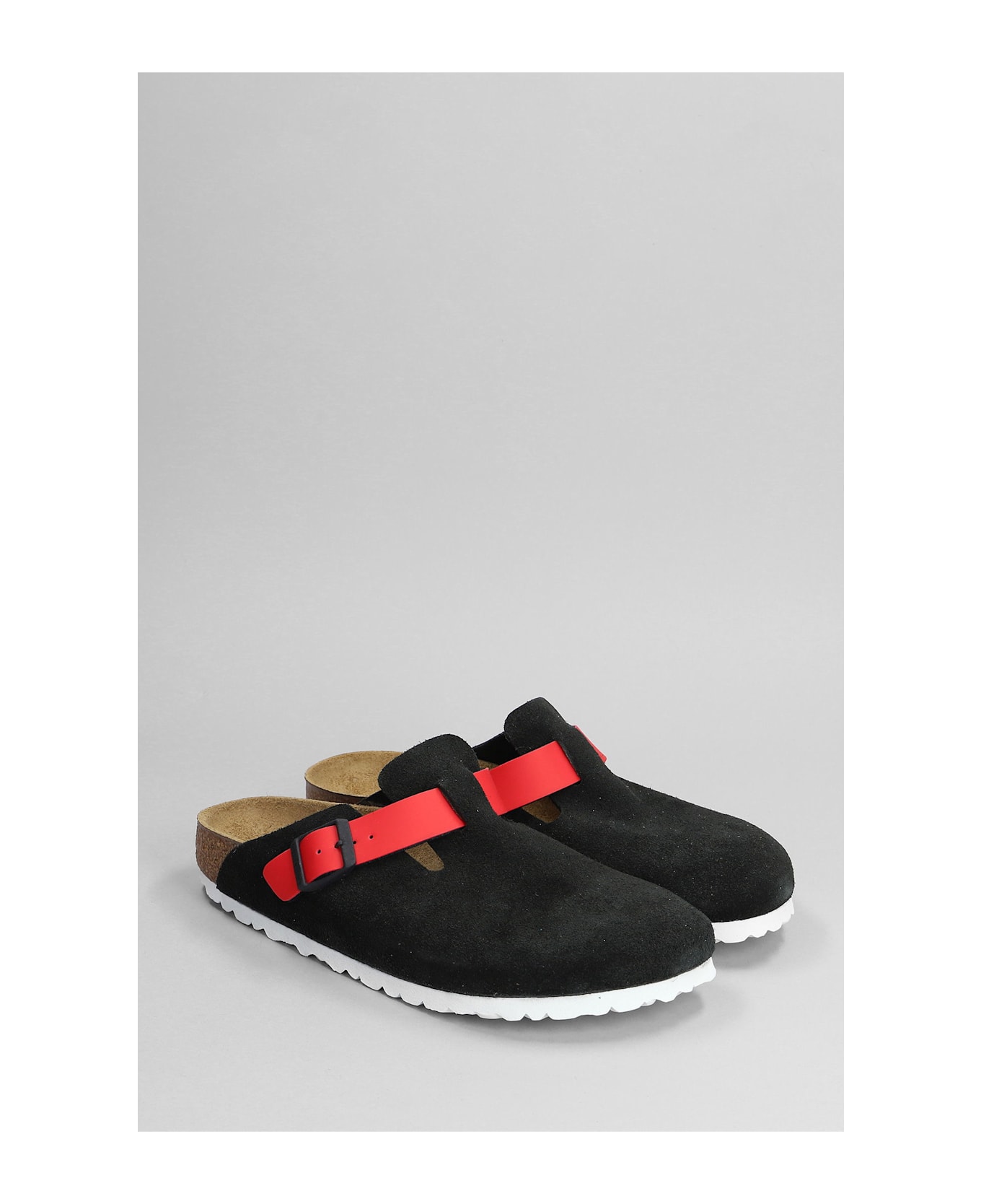 Birkenstock Boston Slipper-mule In Black Suede - black
