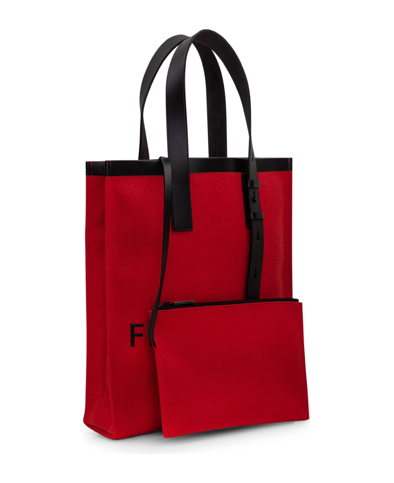 Ferragamo Tote Bag With Logo - FLAME RED NERO