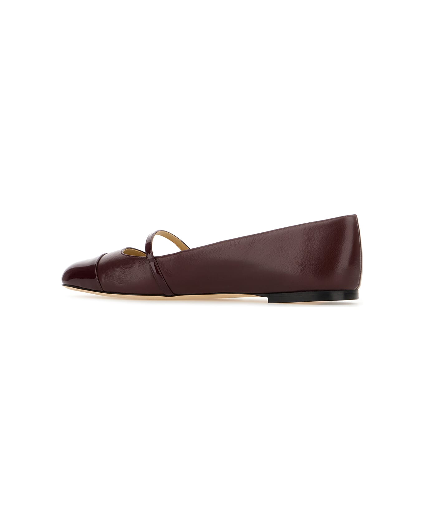 Jimmy Choo Black Nappa Leather Elisa Ballerinas - GARNET