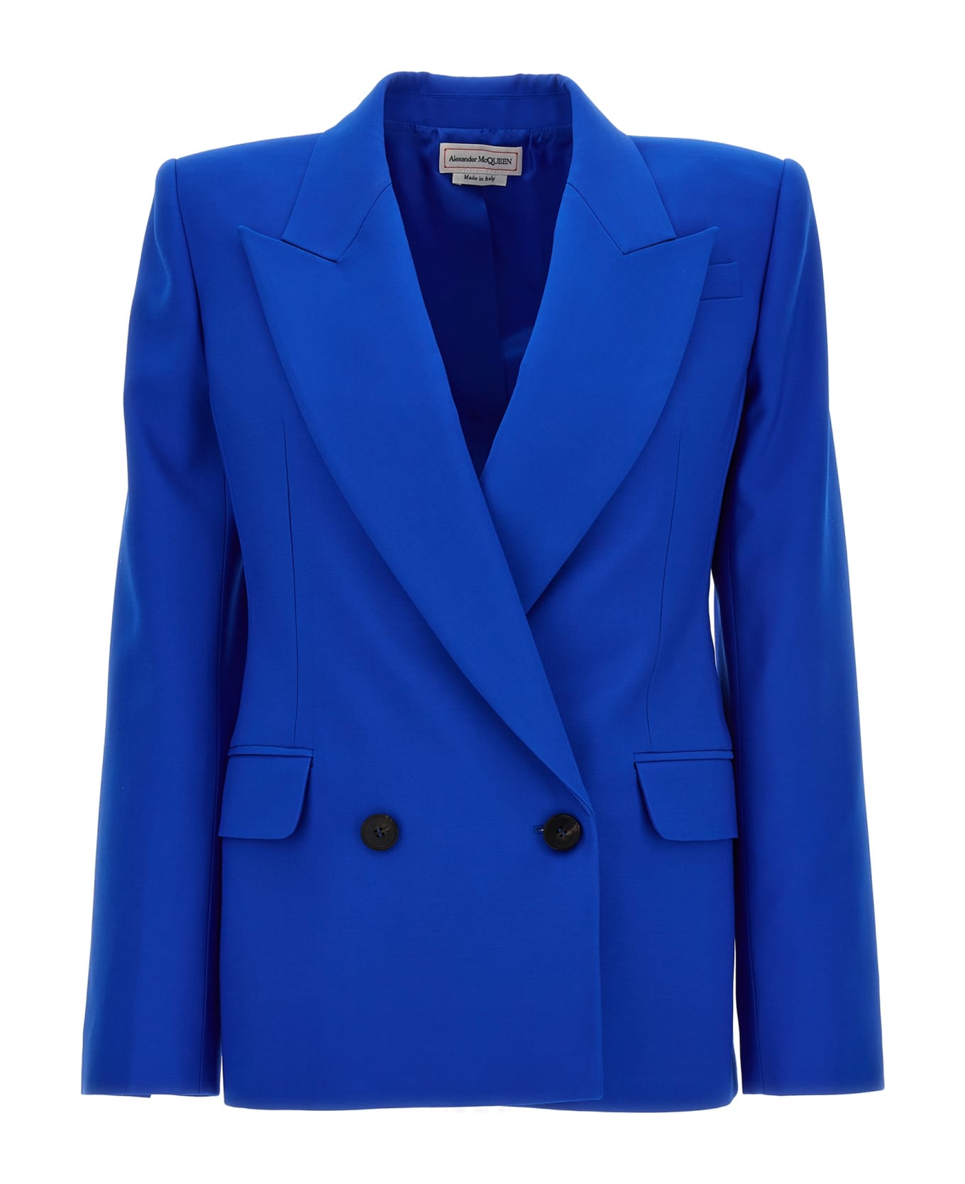 Alexander McQueen Double Breast Wool Blazer Jacket - Blue