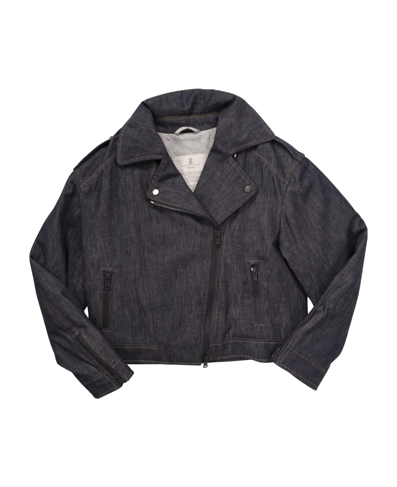 Brunello Cucinelli Biker In Denim - Blue