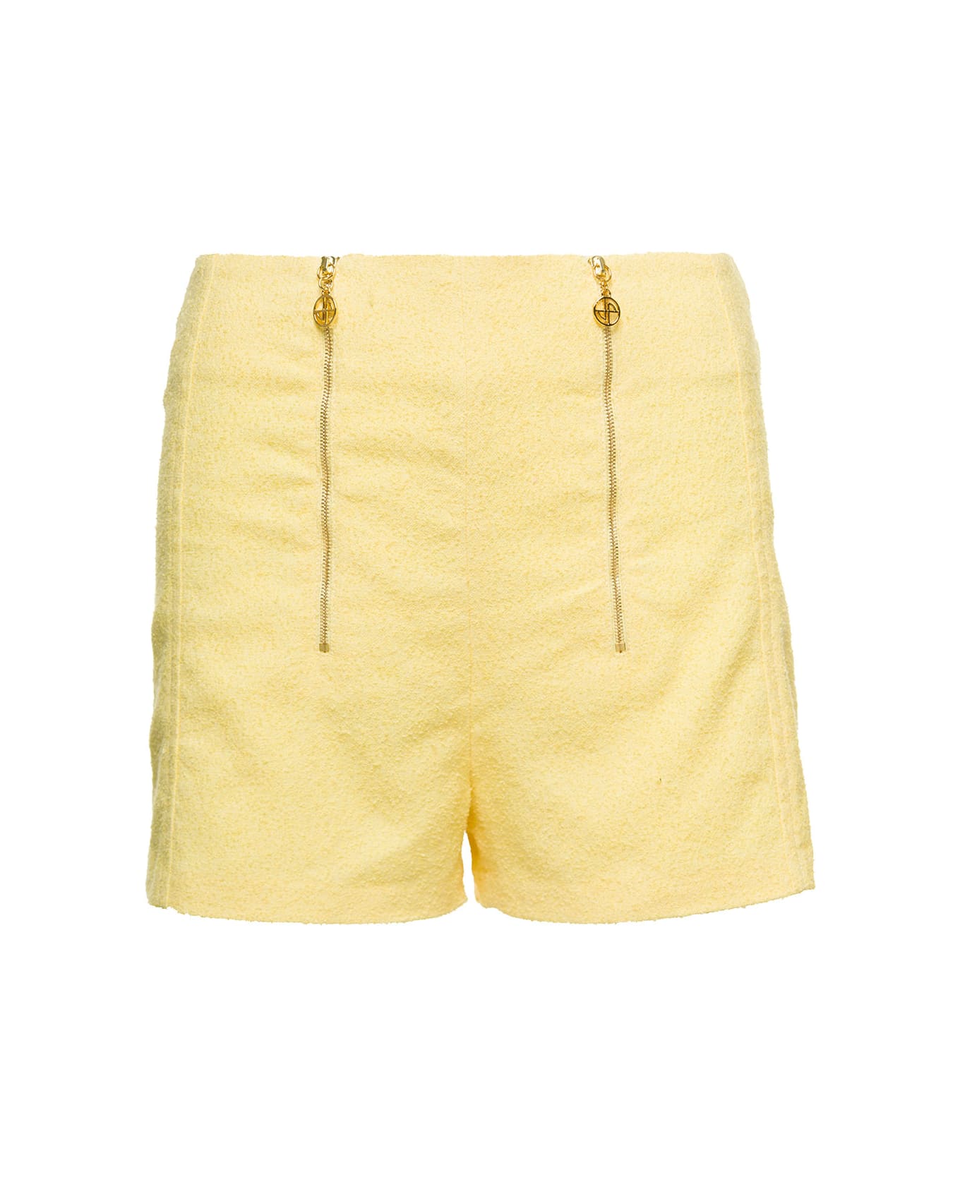 Patou Yellow Tailored Shorts With Double Zip In Cotton Blend Woman - Yellow