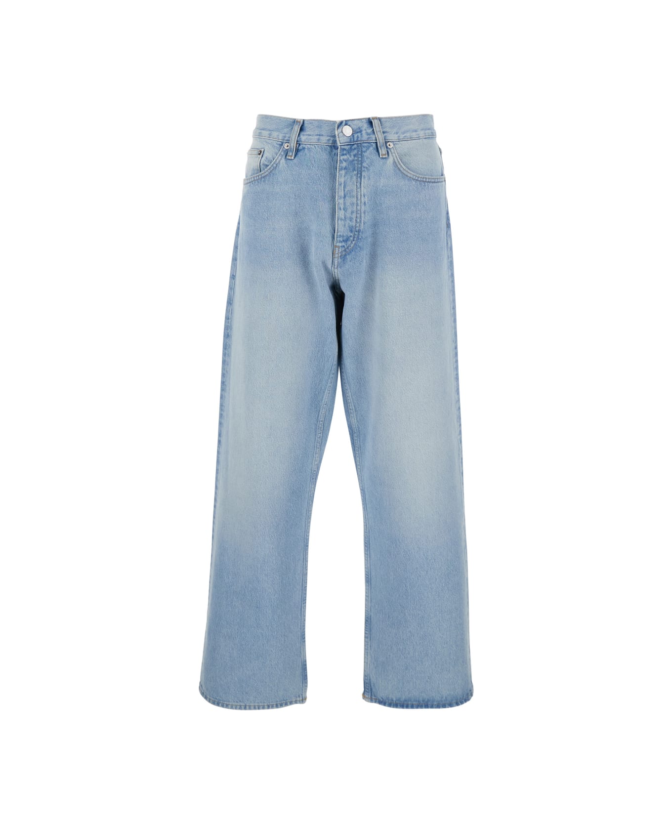 Sunflower Light-blue Five Pocket Jeans With Logo Patch On The Back In Denim Man - Light blue