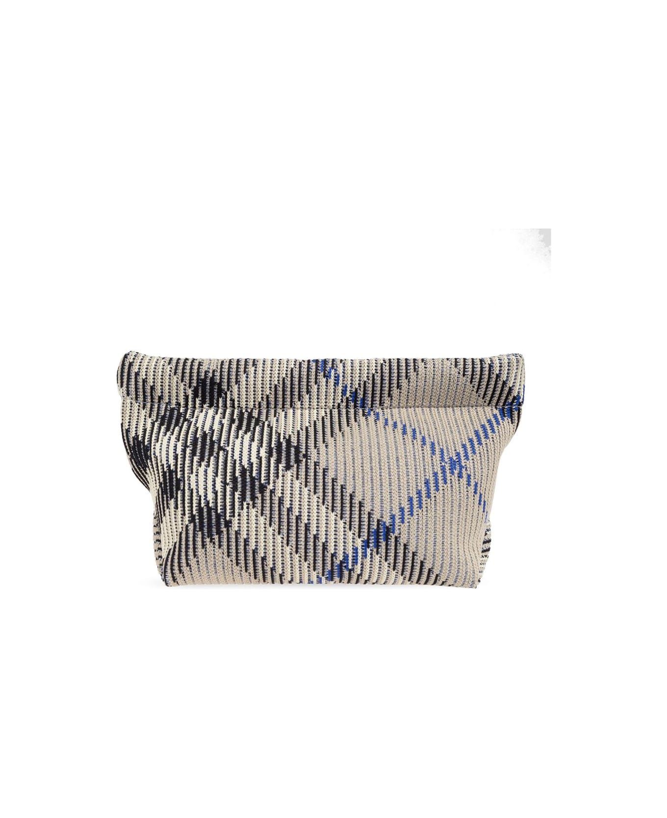 Burberry Checked Knitted Mini Clutch - Beige