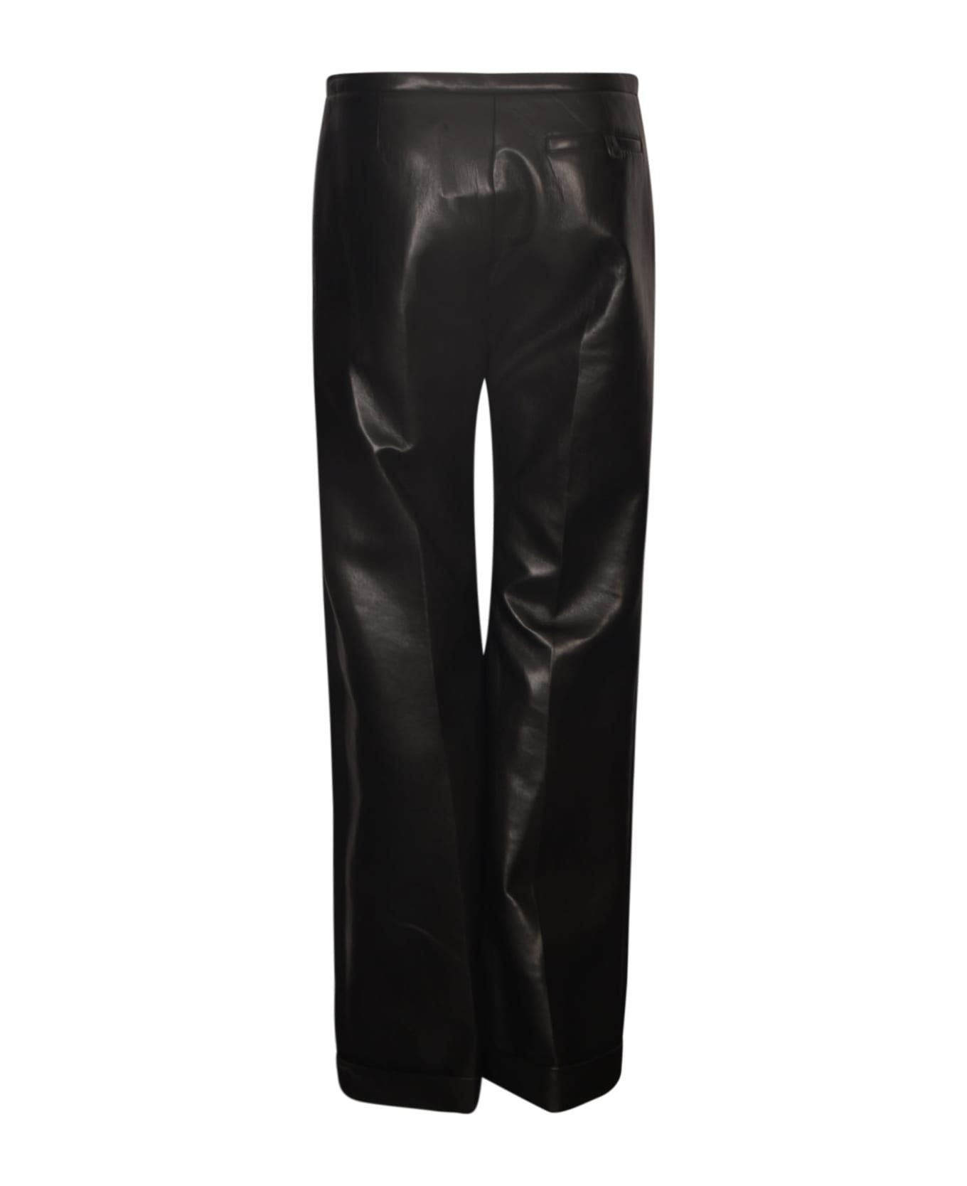 Philosophy di Lorenzo Serafini Straight Leg Plain Leather Trousers - Black