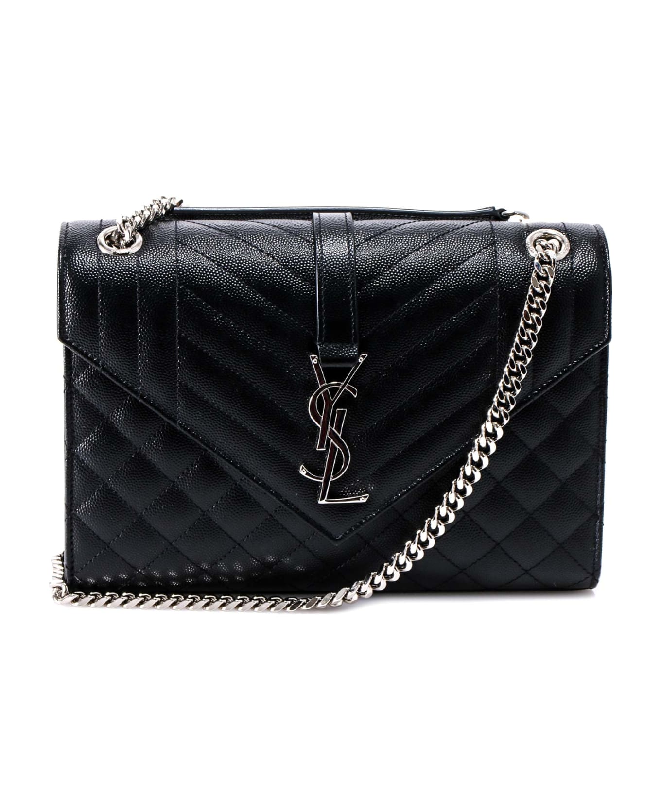Saint Laurent Envelope Shoulder Bag - BLACK