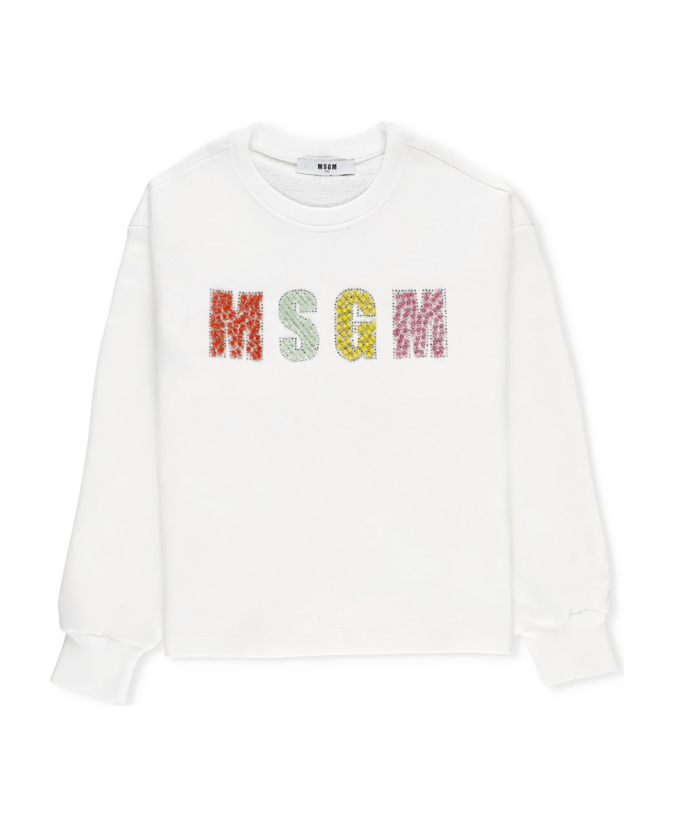 MSGM Sweatshirt With Logo - White ニットウェア＆スウェットシャツ