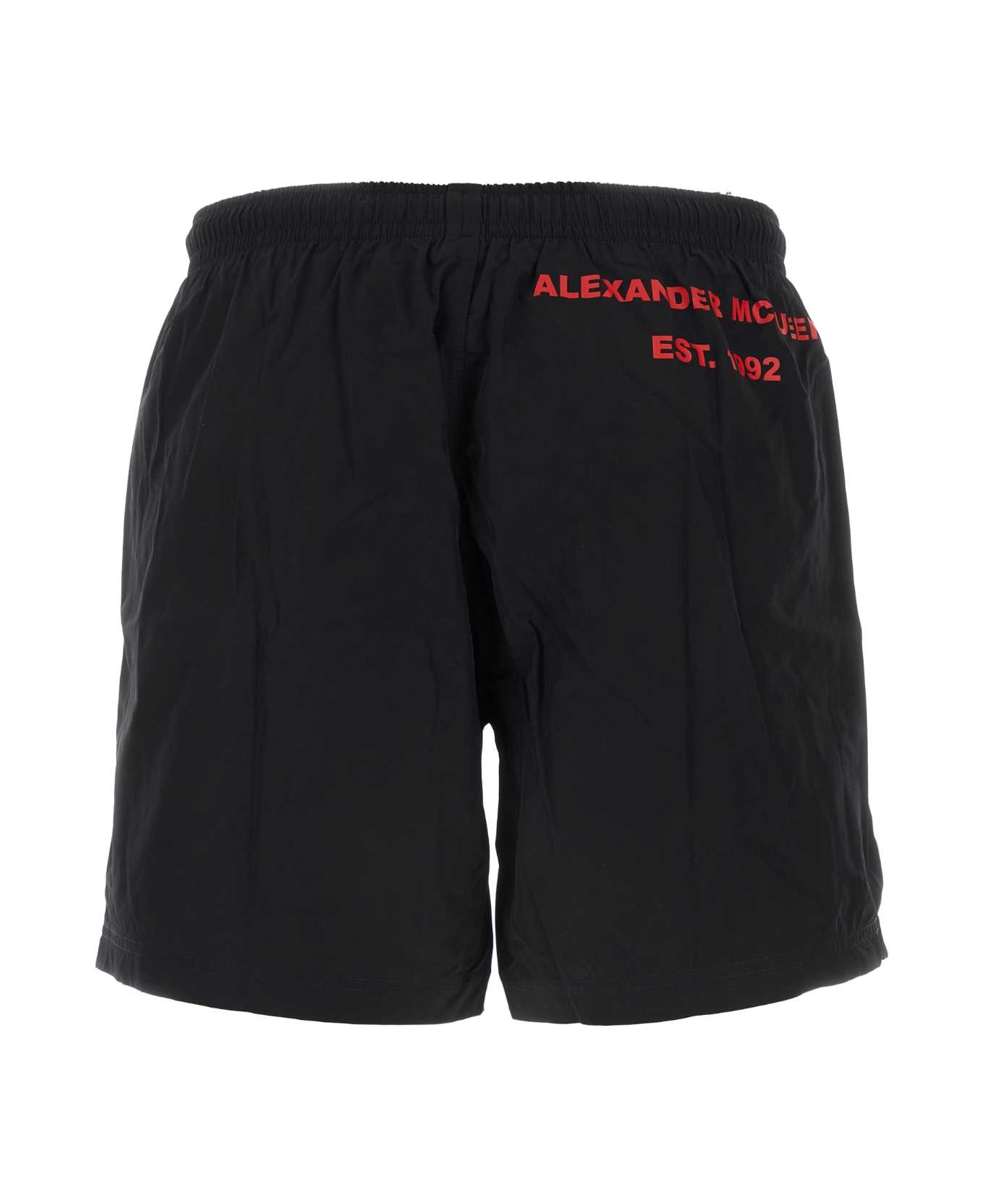 Alexander McQueen Black Nylon Swimming Shorts - BLACKLUSTRED