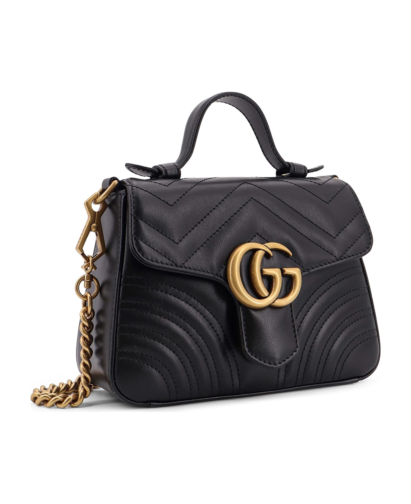 Gucci Gg Marmont Matelassé Leather Shoulder Bag - Black