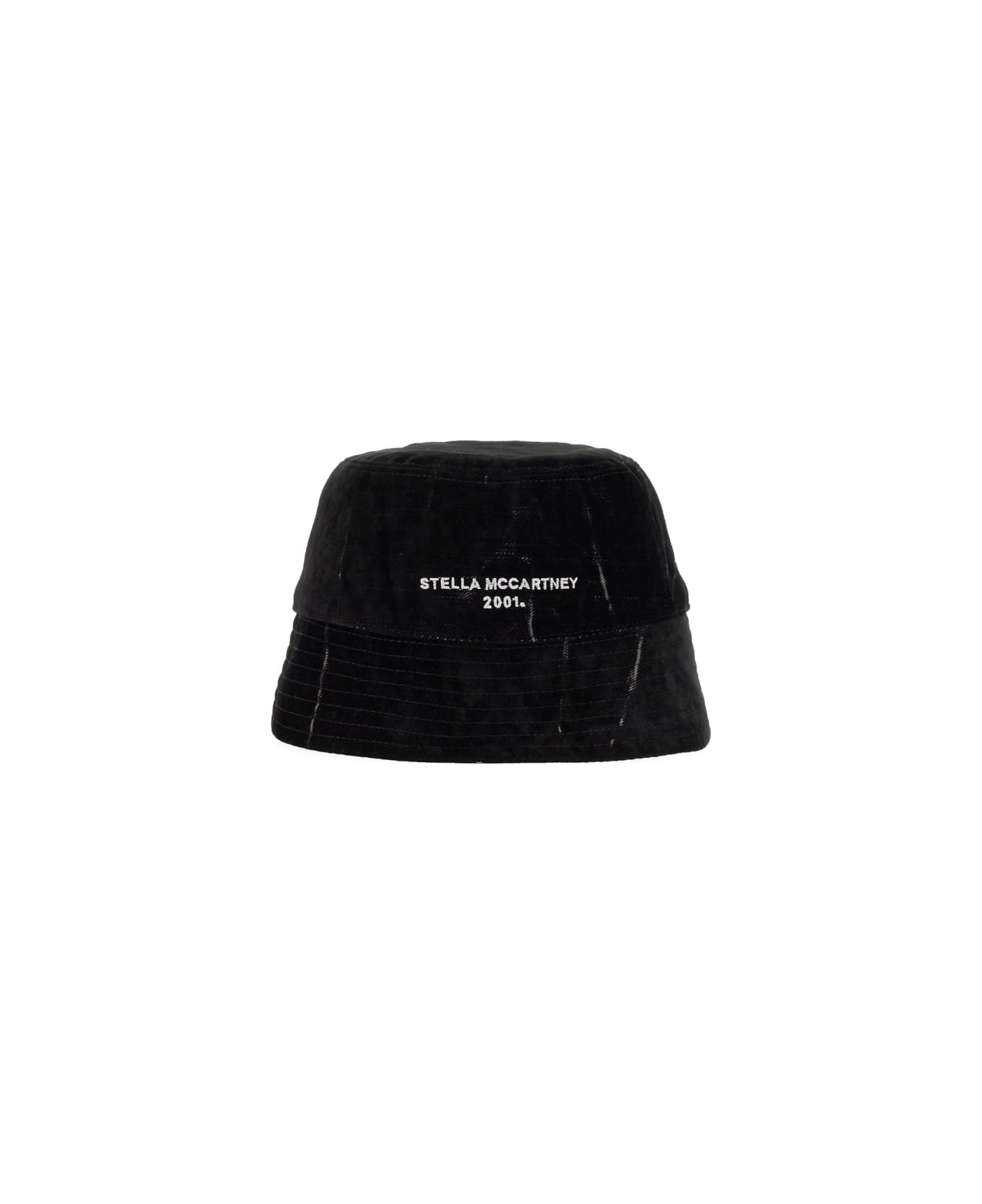 Stella McCartney Bucket Hat With Logo - BLACK