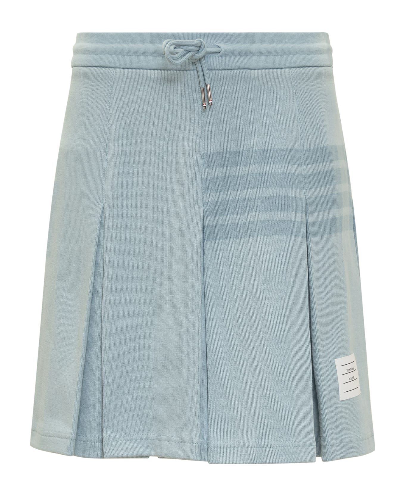 Thom Browne 4-bar Pleated Cotton Skirt - Light Blue スカート