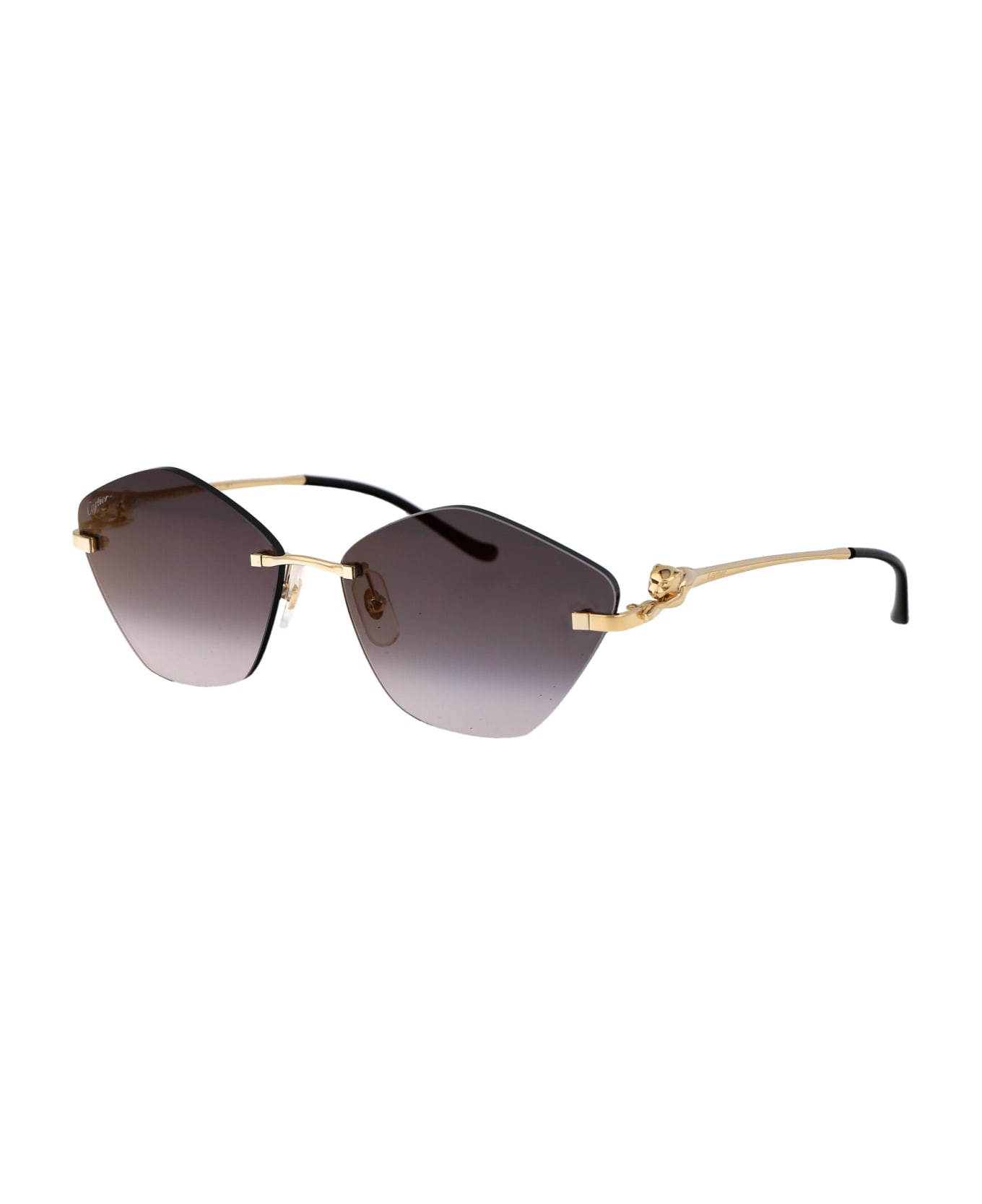 Cartier Eyewear Ct0429s Sunglasses - 001 GOLD GOLD GREY