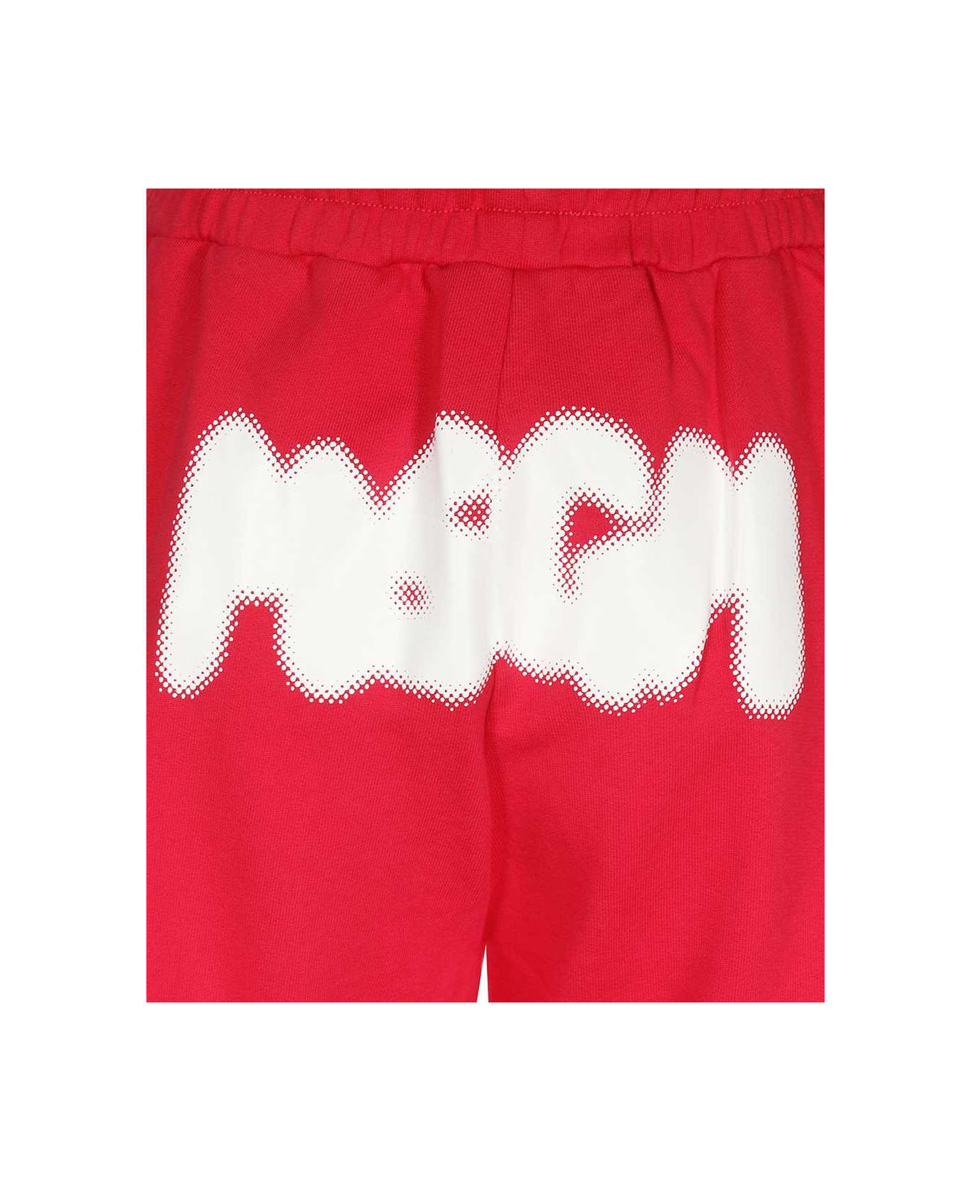 MSGM Logo Print Sweatpants - red