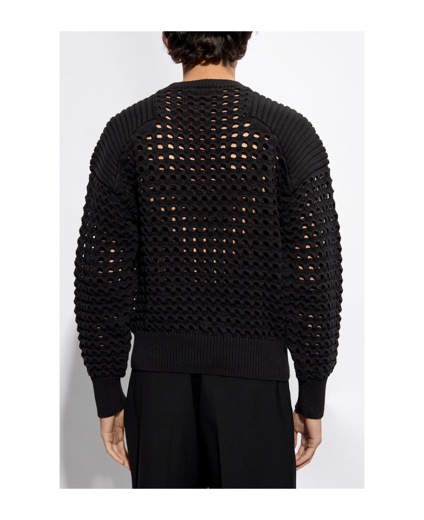 Alexander McQueen Openwork Sweater - BLACK