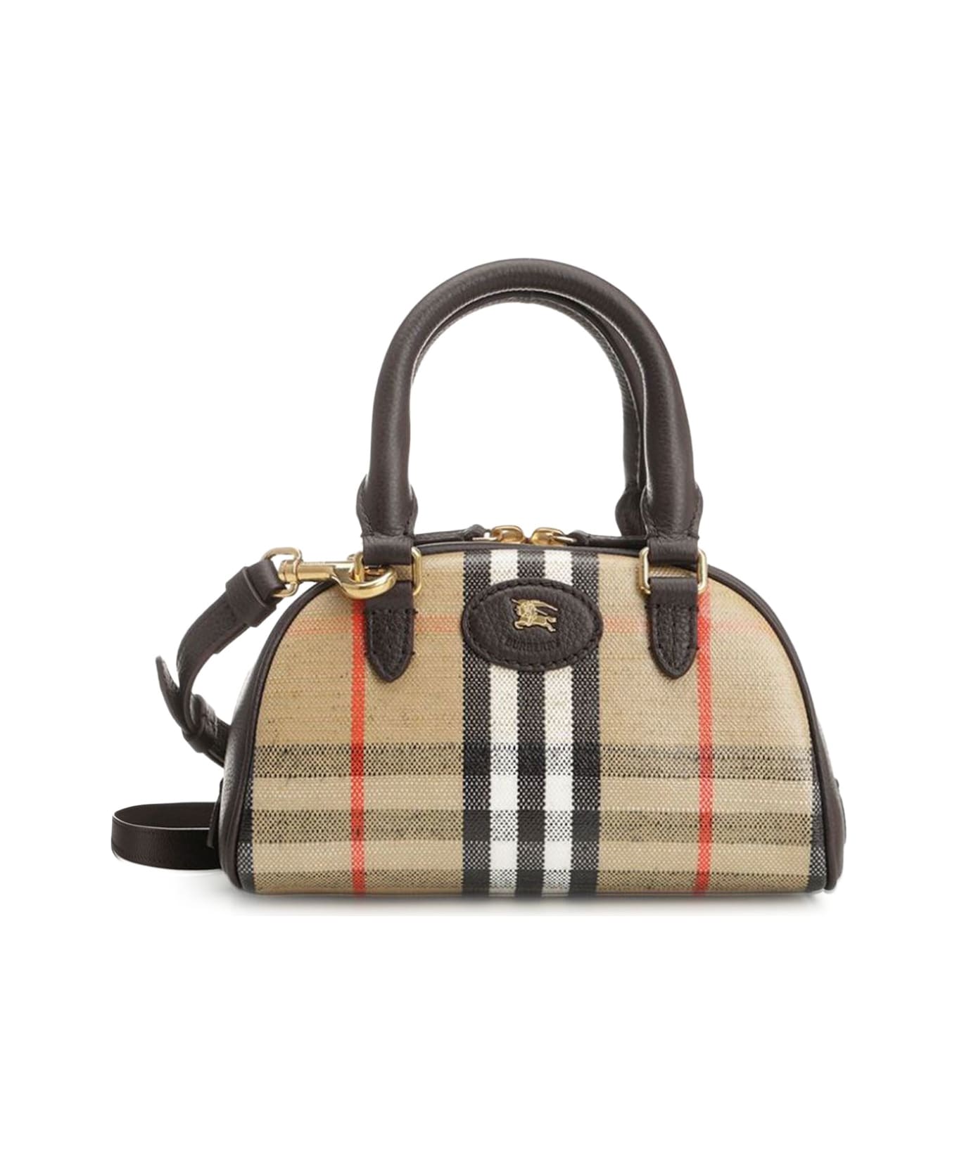 Burberry Check Coated Canvas Shoulder Bag - SAND