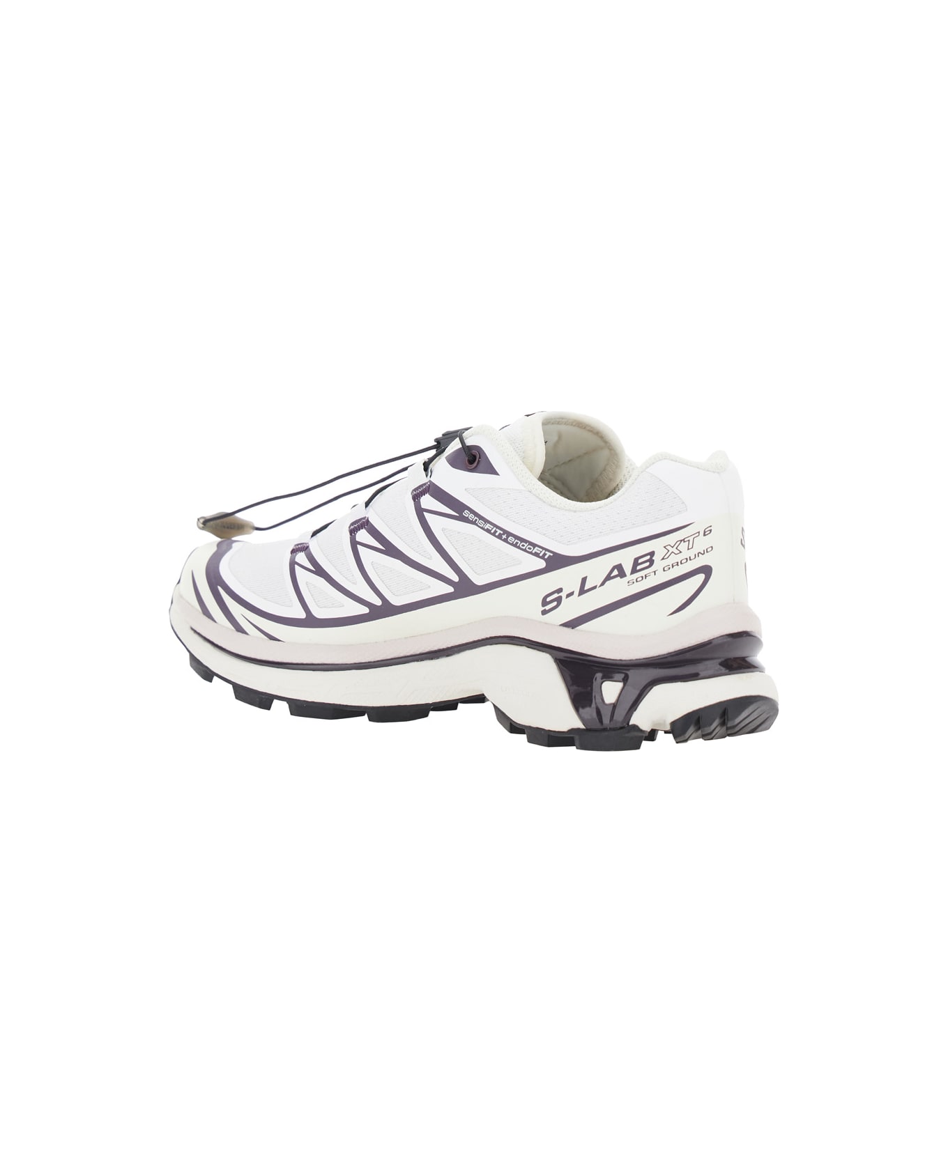 Salomon 'xt-6' White Low Top Sneakers With Front Lace-up Closure And Mxi Logo Lettering In Fabric Unisex - White