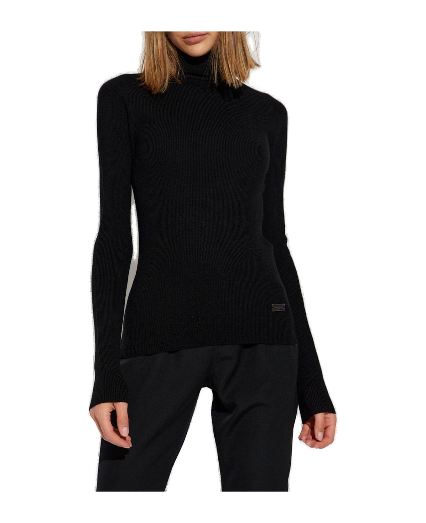 Balmain Turtleneck Knitted Jumper - Opa Noir