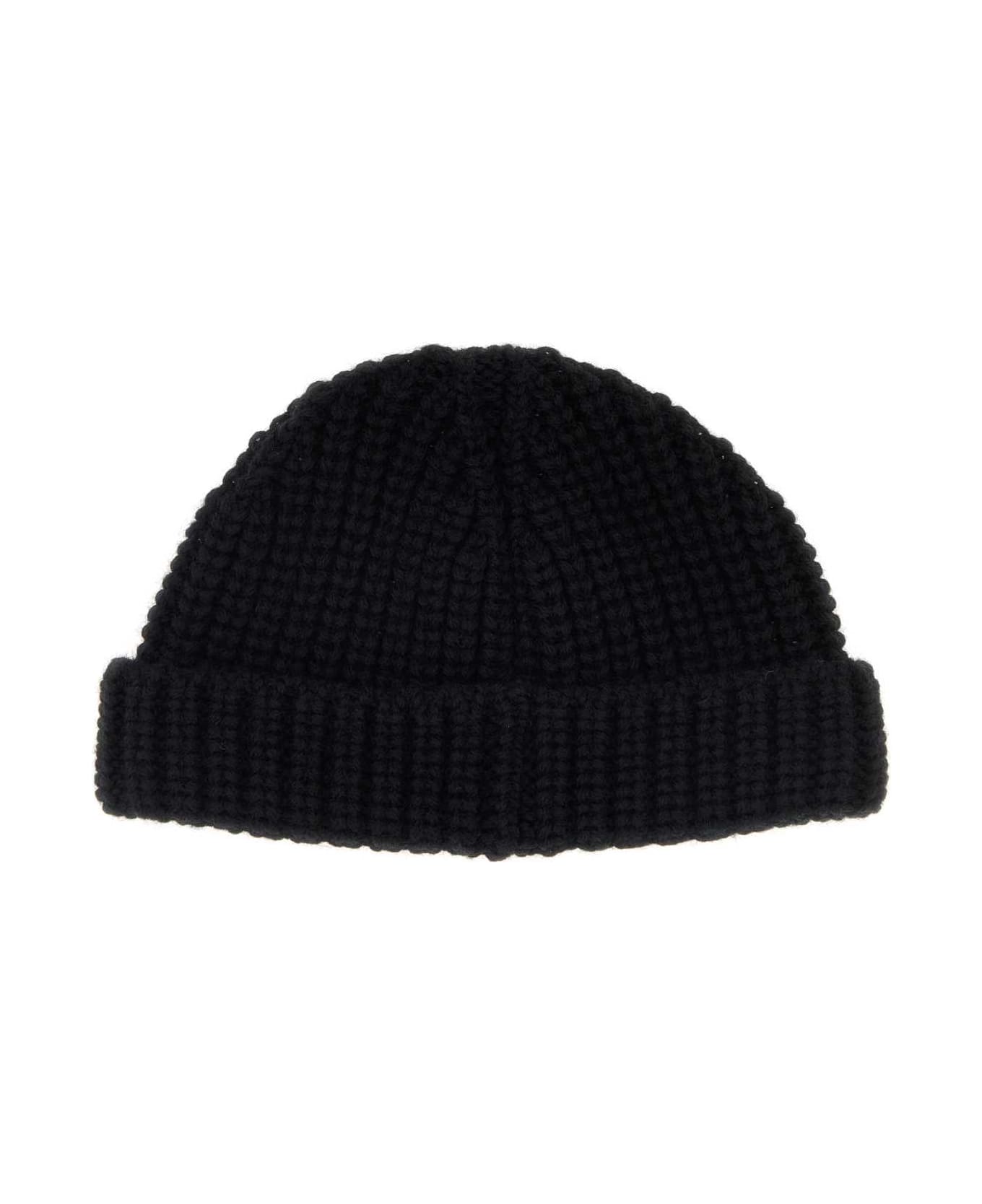 Valentino Garavani Black Wool Beanie Hat - NERO