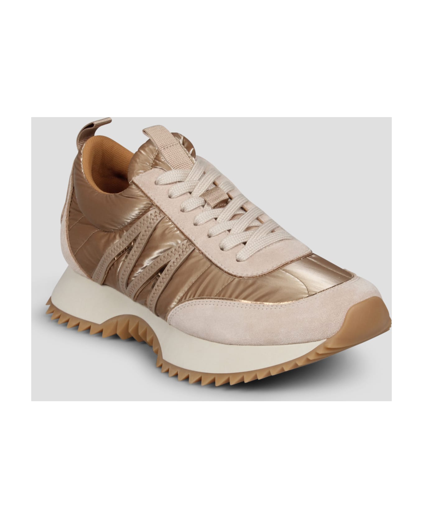 Moncler Round Toe Lace-up Sneakers - Nude & Neutrals スニーカー
