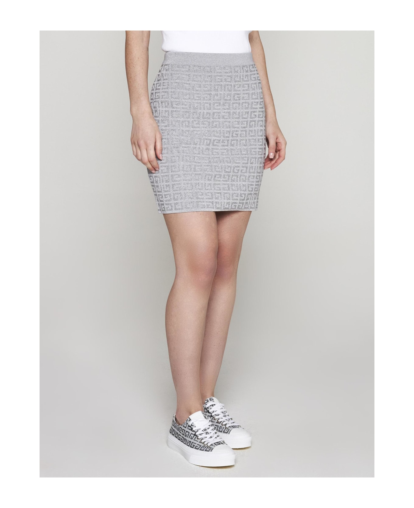 Givenchy 4g Jacquard Skirt - Silver