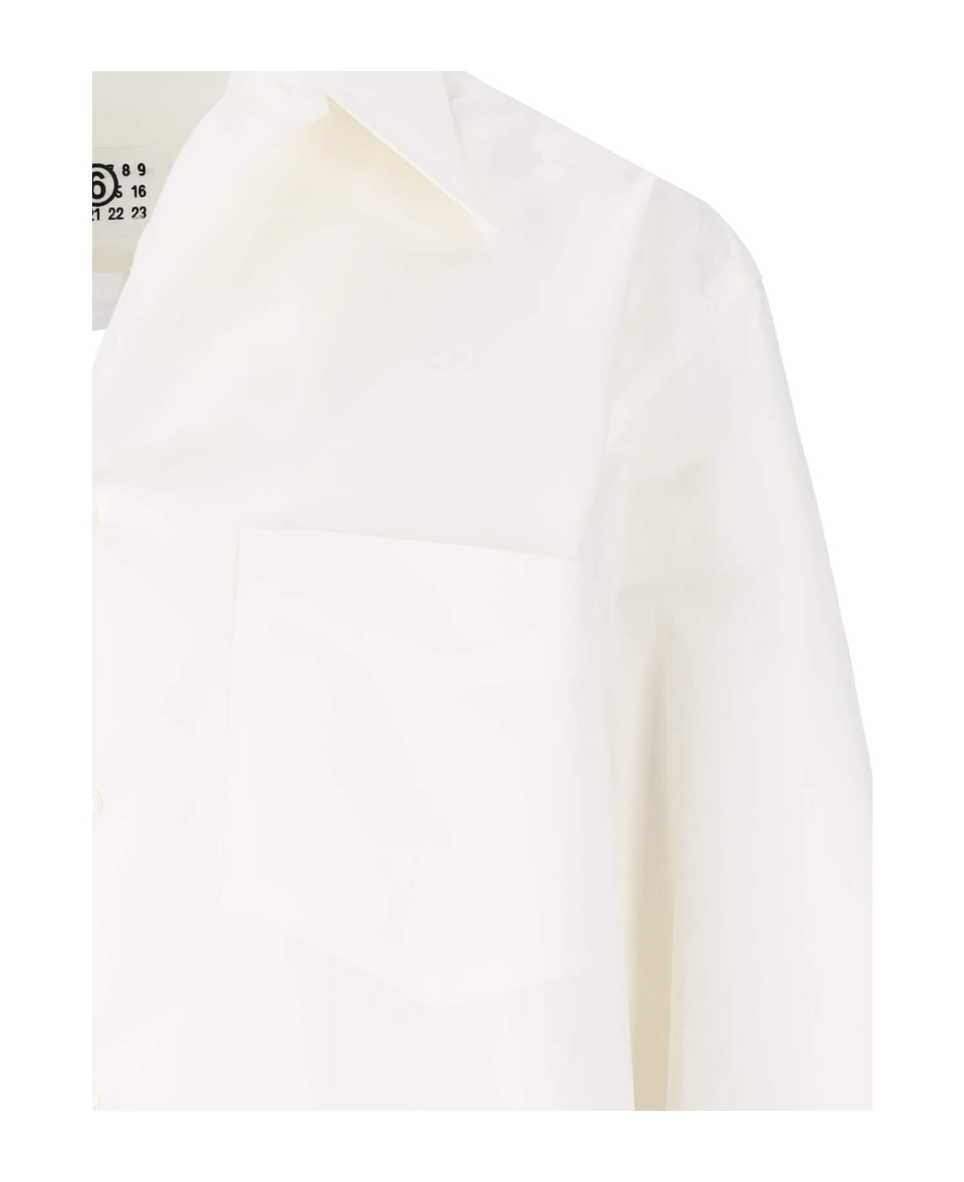 MM6 Maison Margiela Cut Out Detailed Buttoned Shirt - White