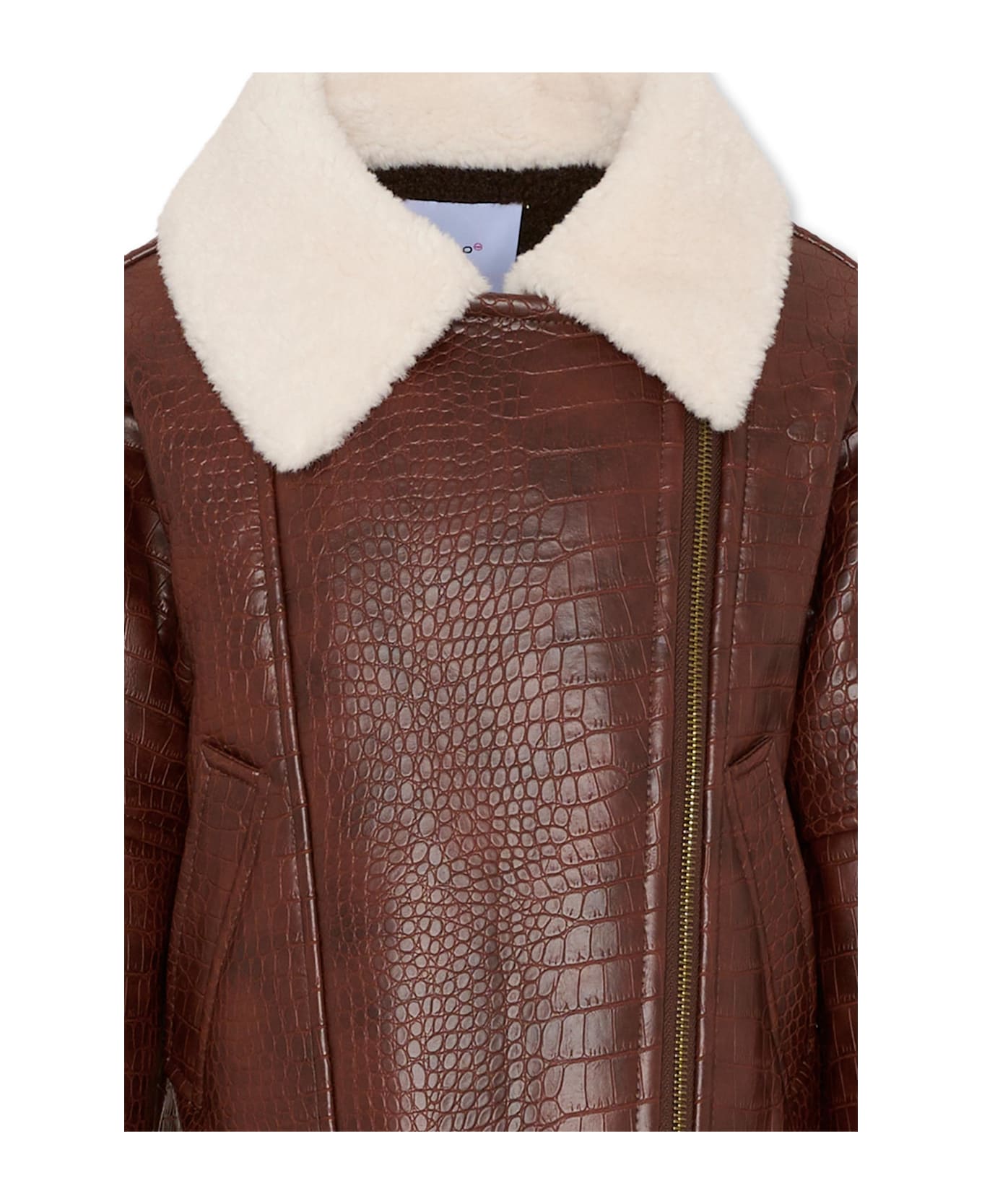 Pinko Brown Jacket For Girl - Brown