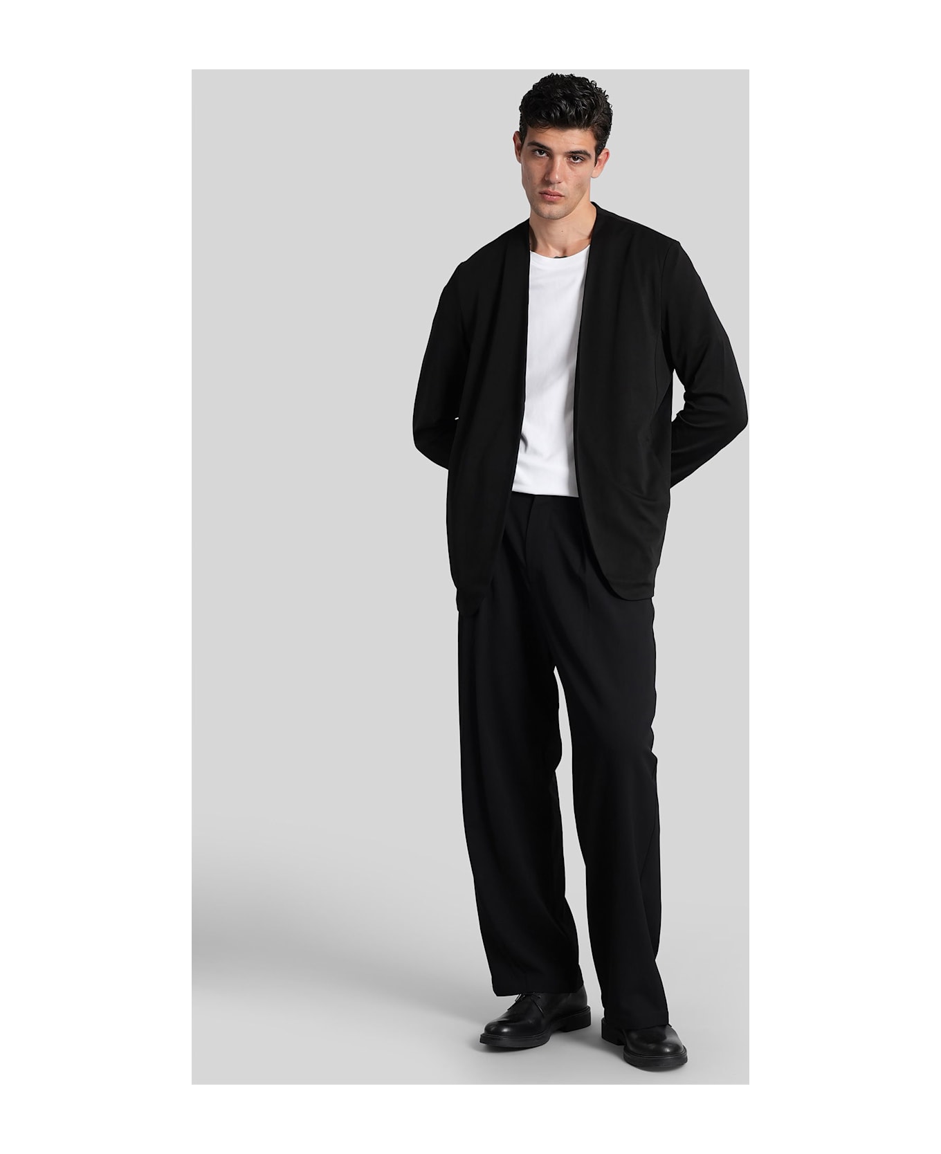 Attachment Cardigan In Black Cotton - black