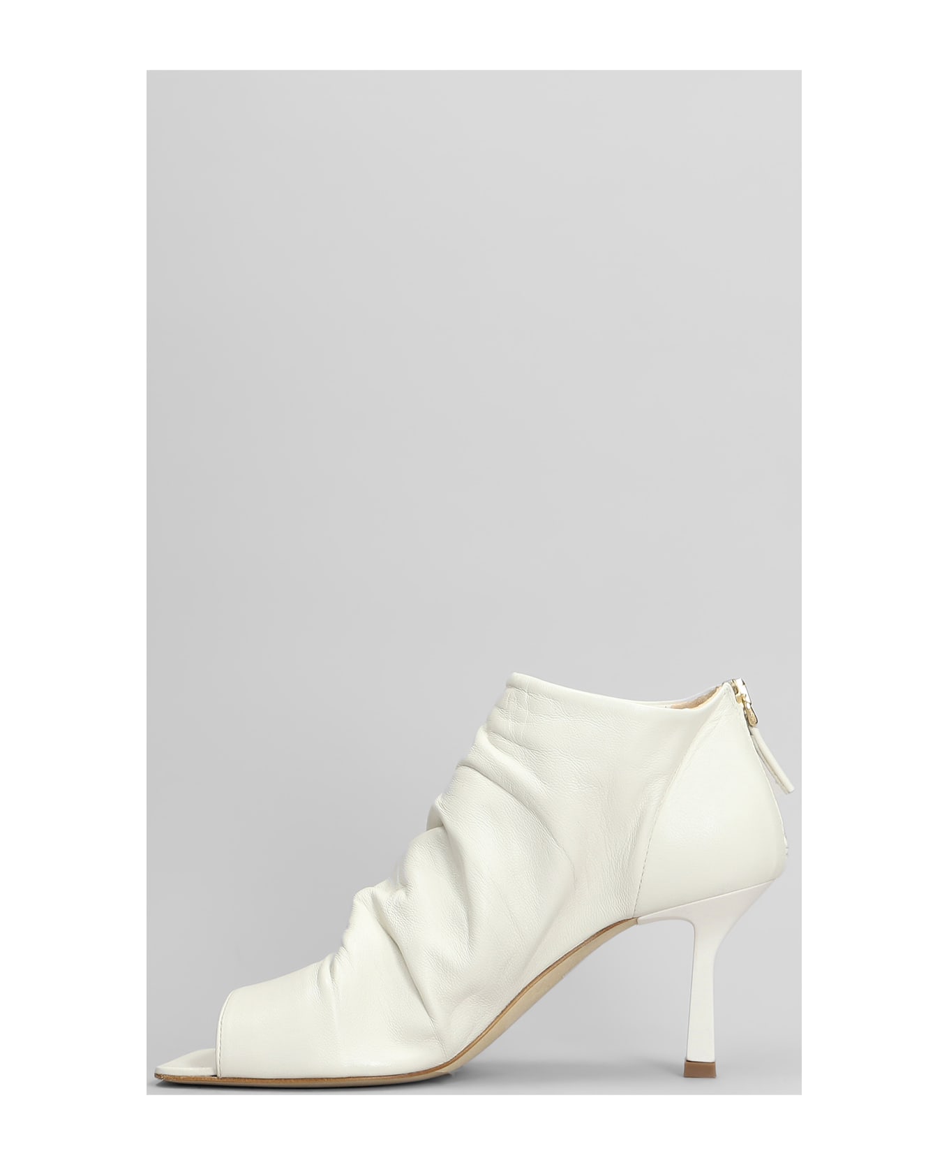 The Seller High Heels Ankle Boots In White Leather - white