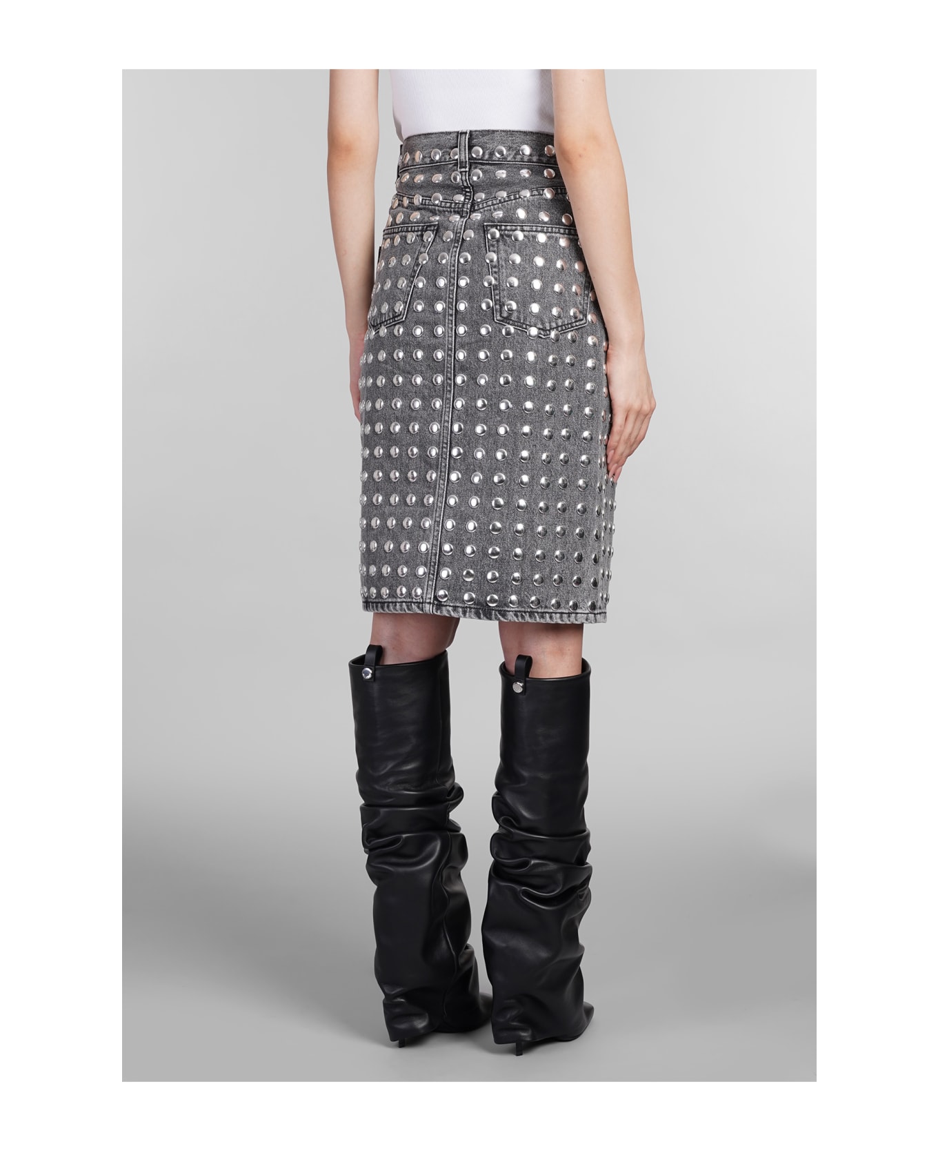 Haikure Stormy Skirt In Grey Cotton - grey