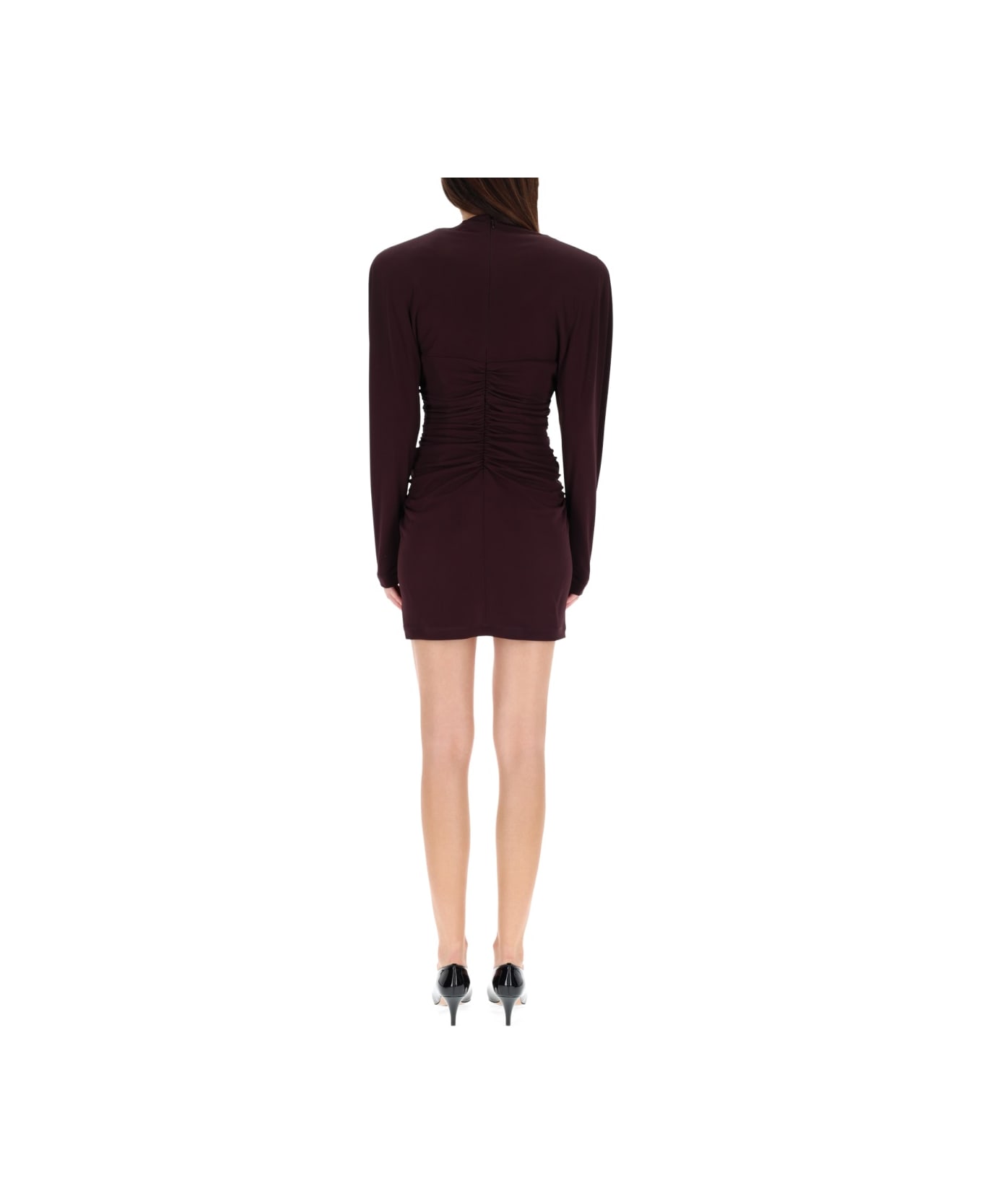 Stella McCartney Pleated Mini Dress - BROWN