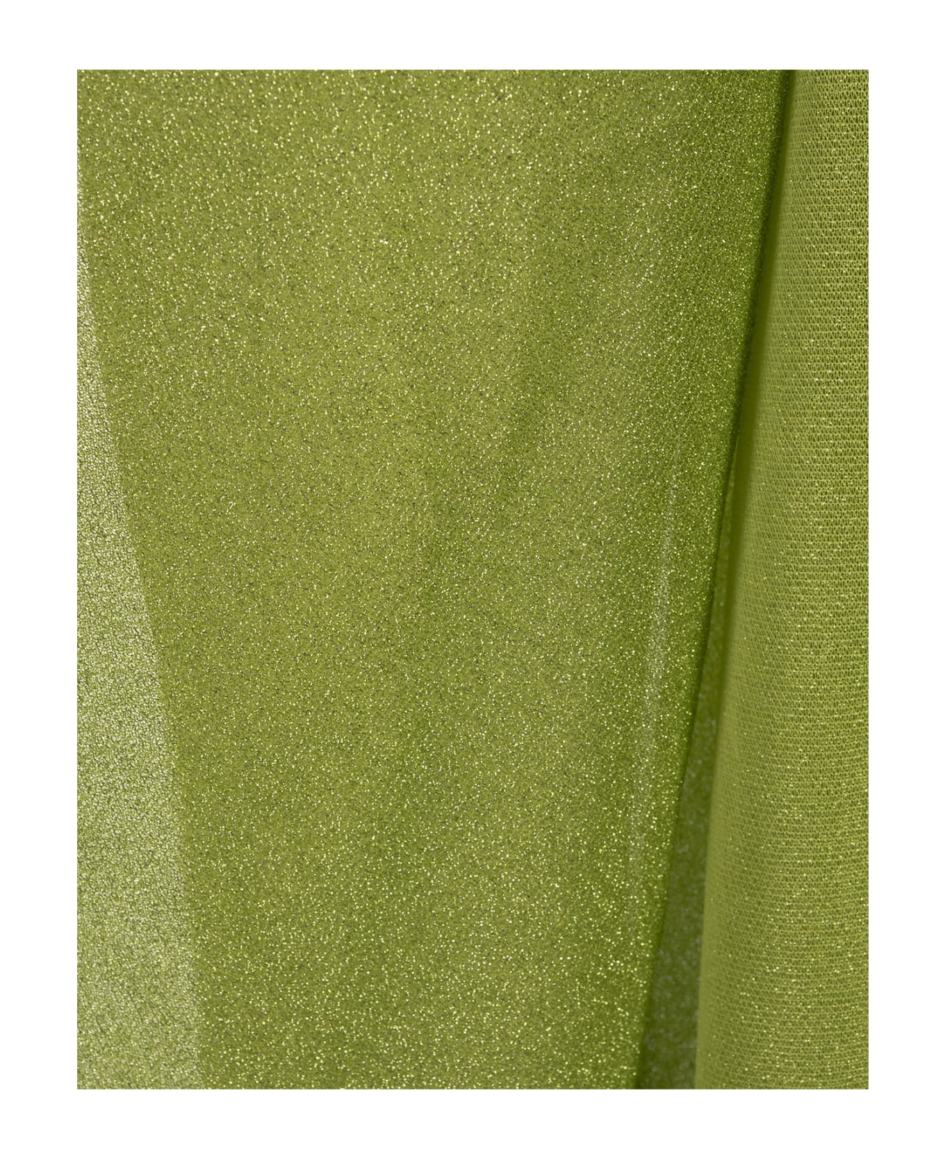 Oseree Lime Lumiere One-shoulder Midi Dress - Green