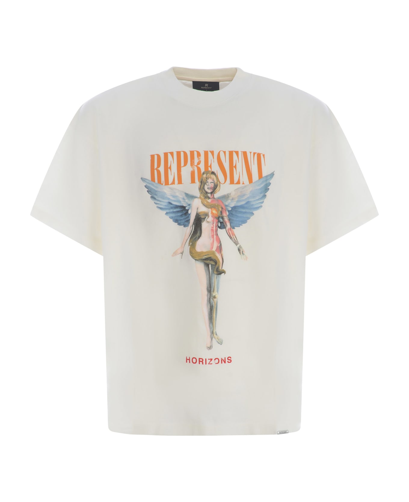 REPRESENT T-shirt Represent "rebors In Angel Black" Made Of Cotton - Bianco