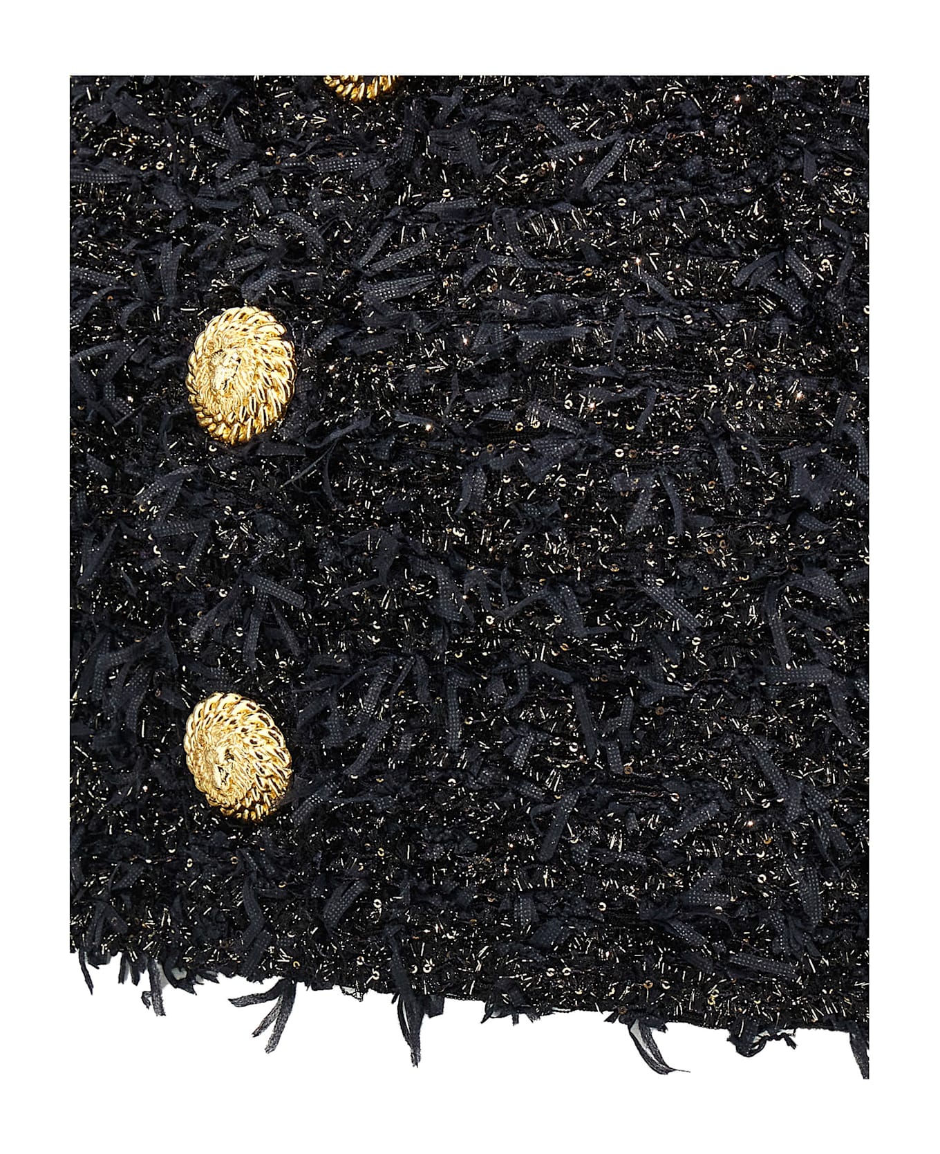 Balmain Lurex Tweed Top - Black