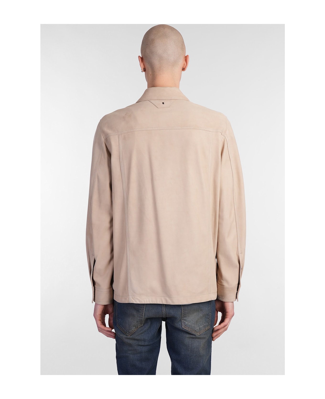 Salvatore Santoro Leather Jacket In Beige Leather - beige