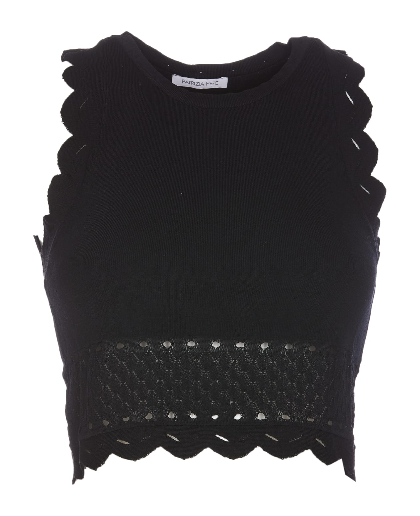 Patrizia Pepe Knitted Top - Black トップス