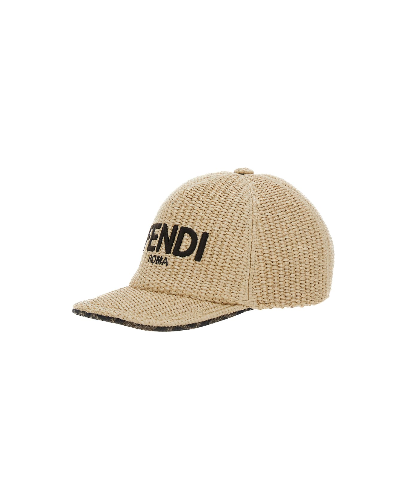 Fendi Beige Baseball Cap With Logo Lettering Embroidery On The Front In Cotton Blend Boy - Beige