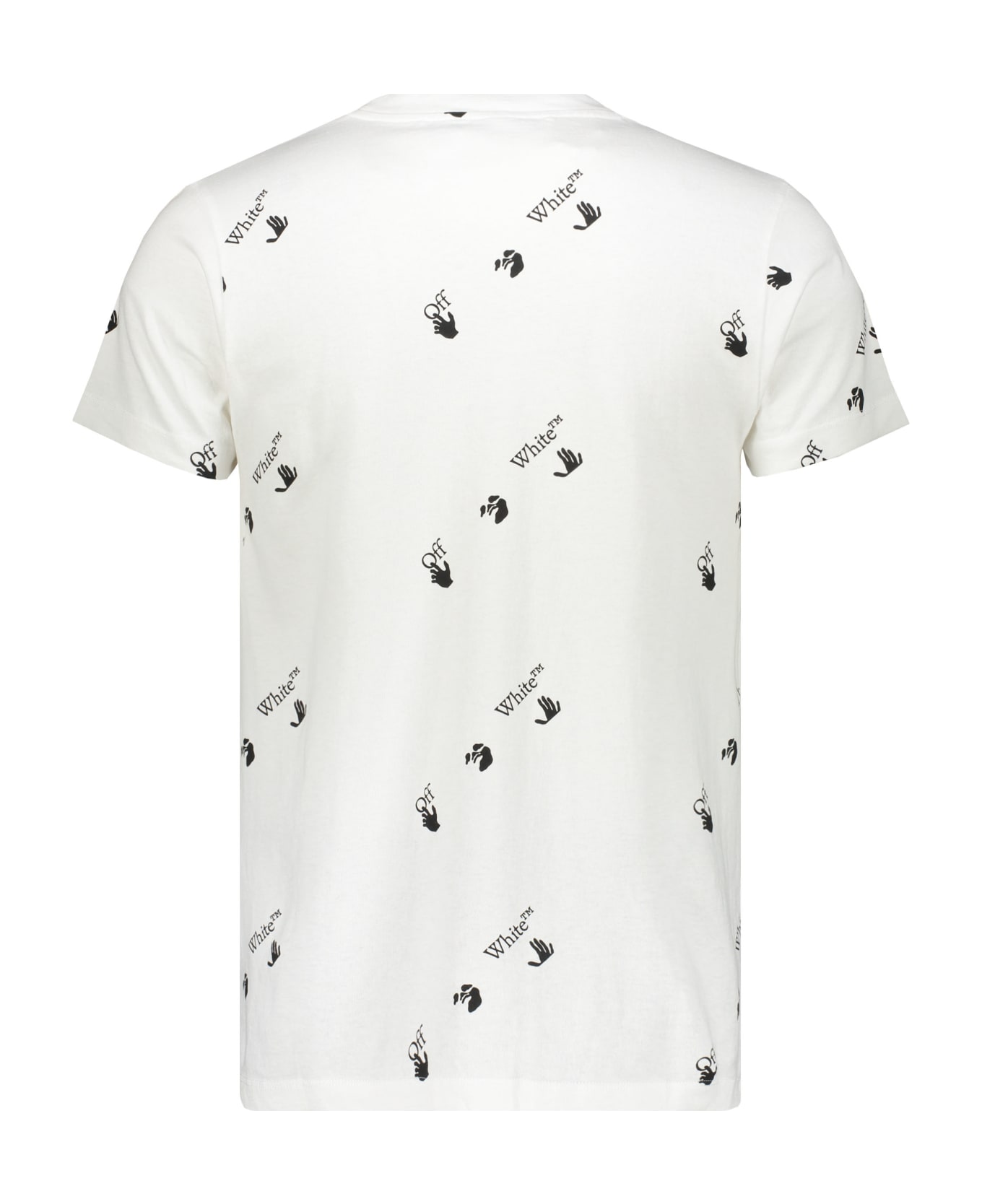 Off-White Short Sleeve Printed Cotton T-shirt - White シャツ