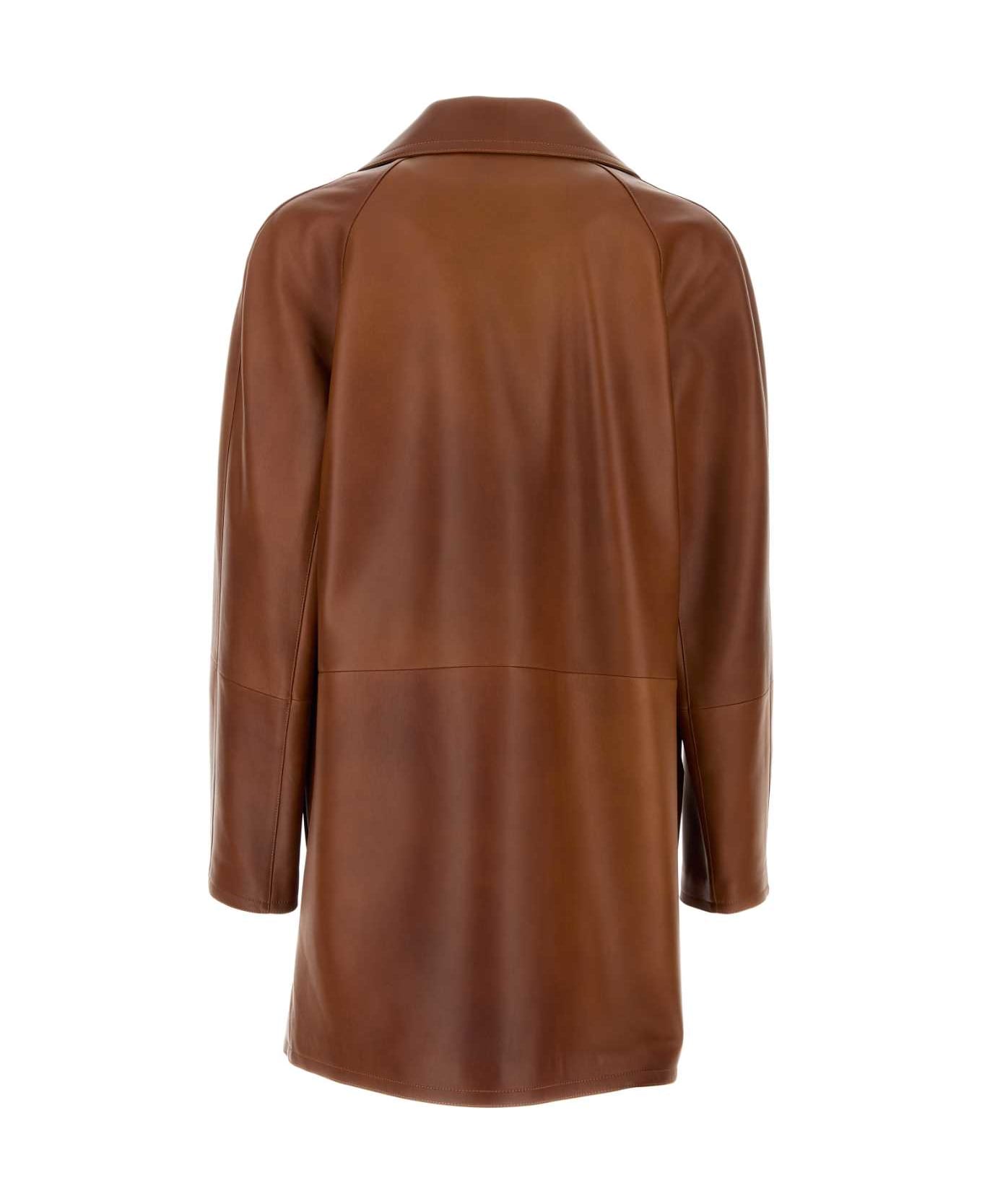 Loewe Brown Nappa Leather Jacket - EARTHBROWN