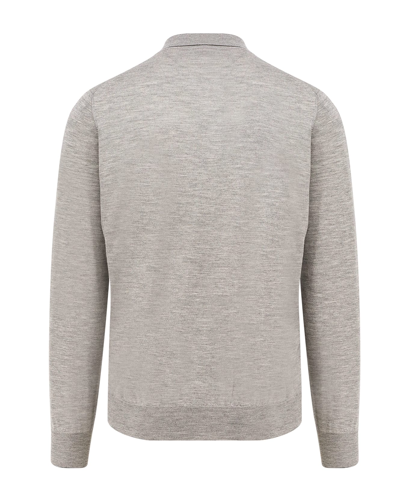 Brunello Cucinelli Cashmere And Silk Polo Shirt - GRIGIO CHIARO PIOMBO
