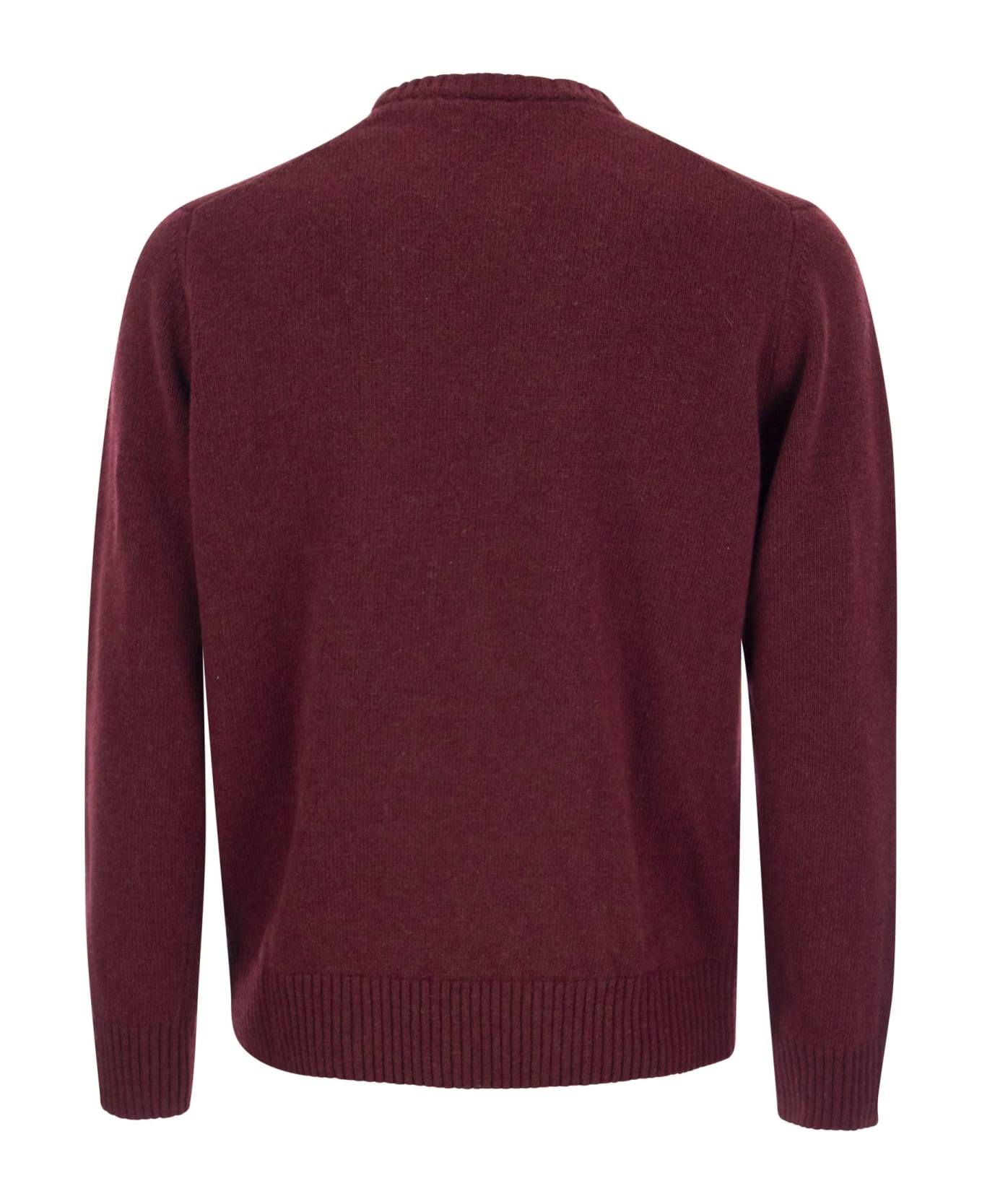 Paul&Shark Wool Crew Neck With Arm Patch - Bordeaux ニットウェア