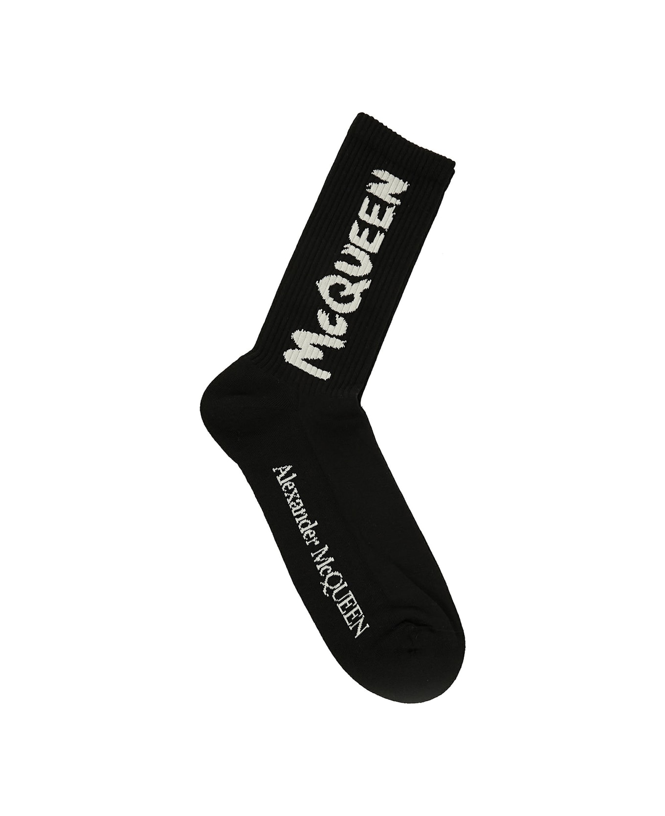 Alexander McQueen Graffiti Logo Socks - Black Ivory 靴下