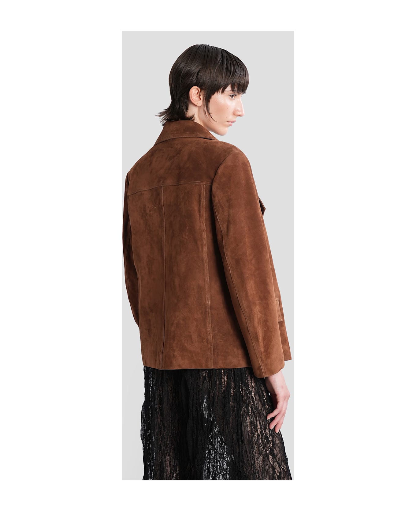 SIEDRES Asean Leather Jacket In Brown Leather - brown
