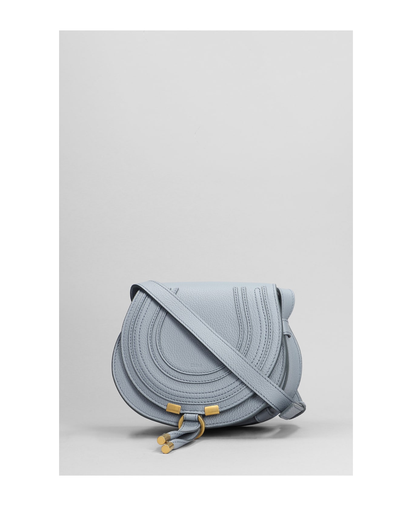 Chloé Mercie Shoulder Bag In Cyan Leather - cyan