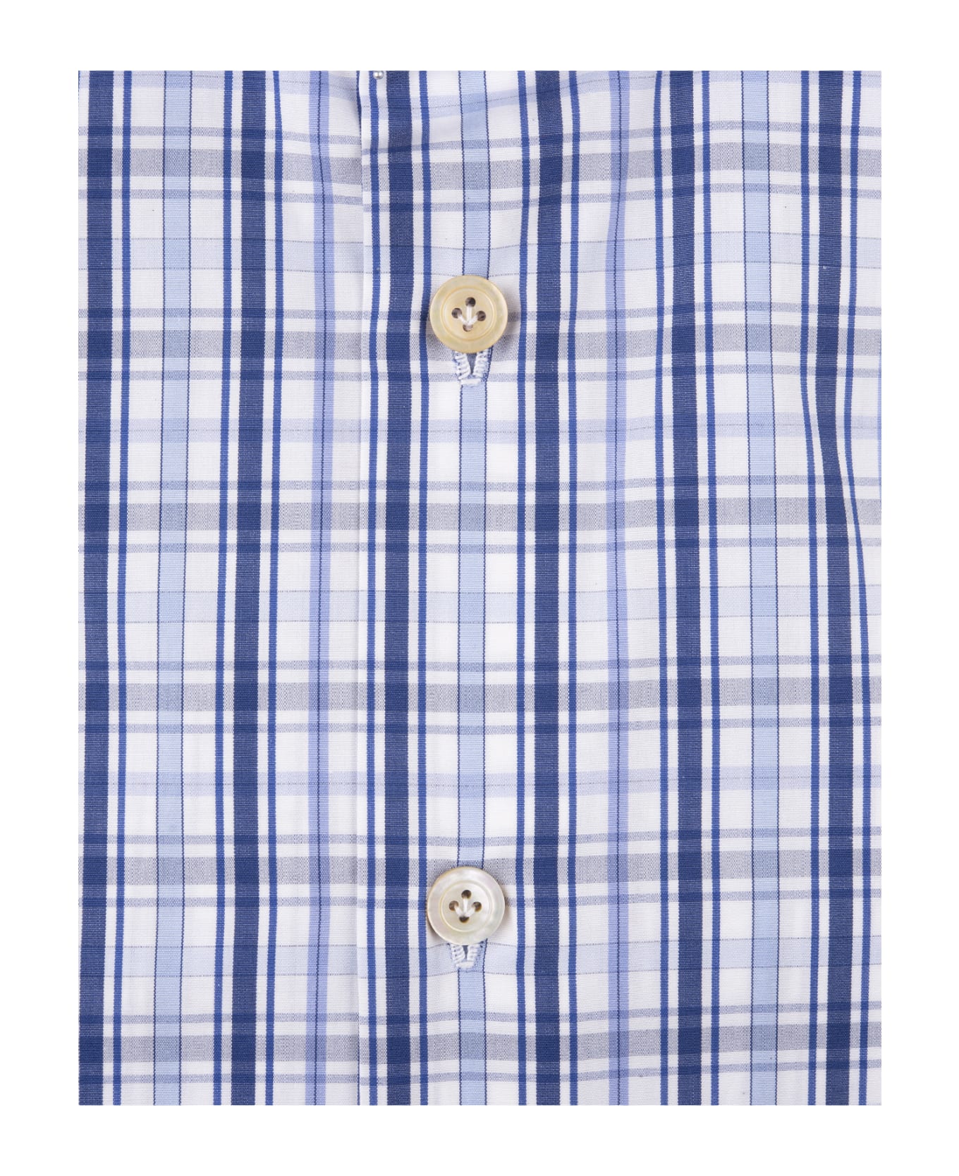 Kiton Blue Check Pattern Shirt - Blue