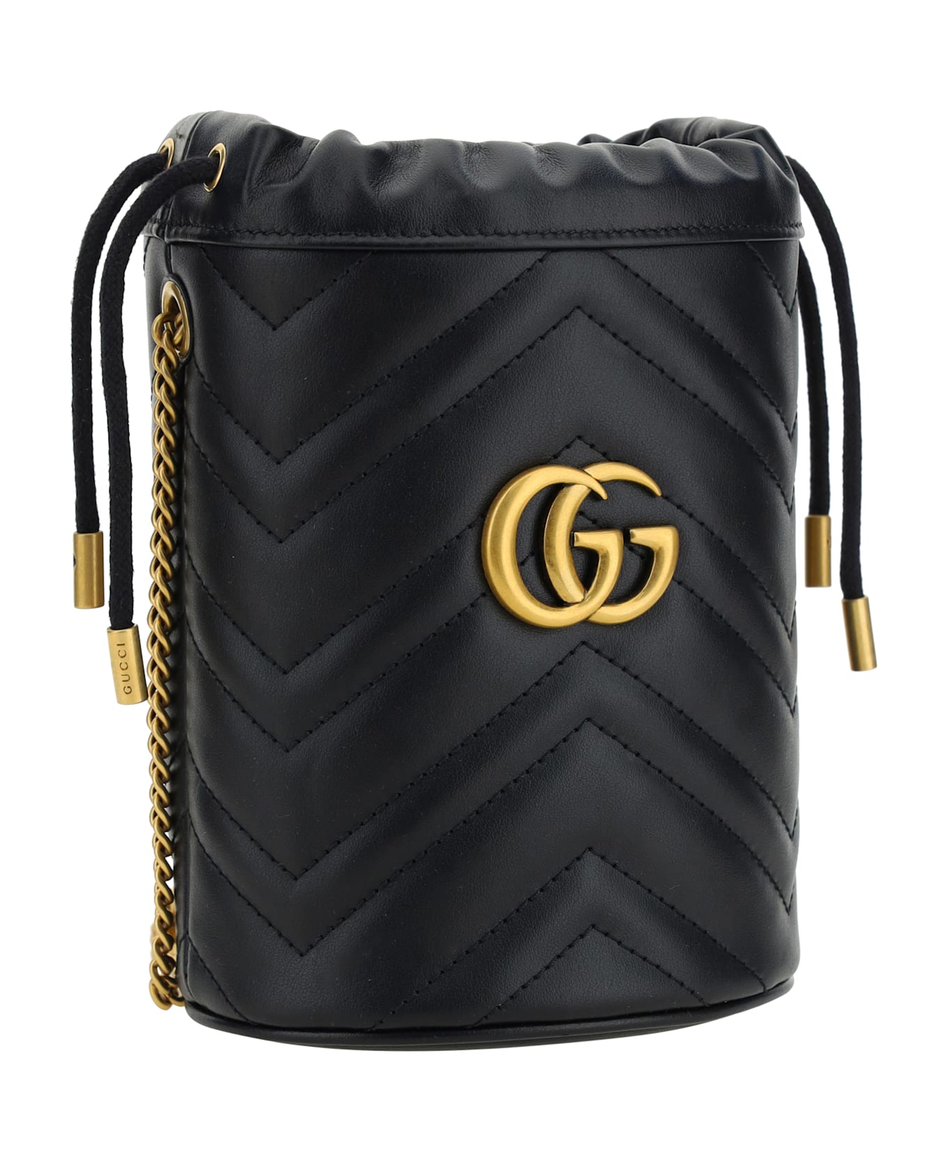 Gucci Gg Marmont Leather Bucket Bag - Black トートバッグ
