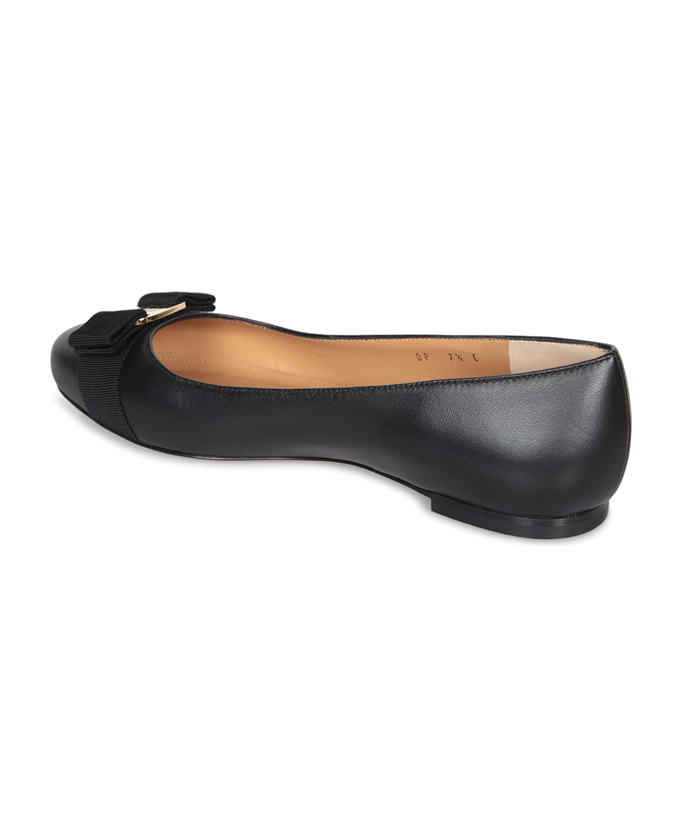 Ferragamo Varina Soft Ballerina In Black - Black