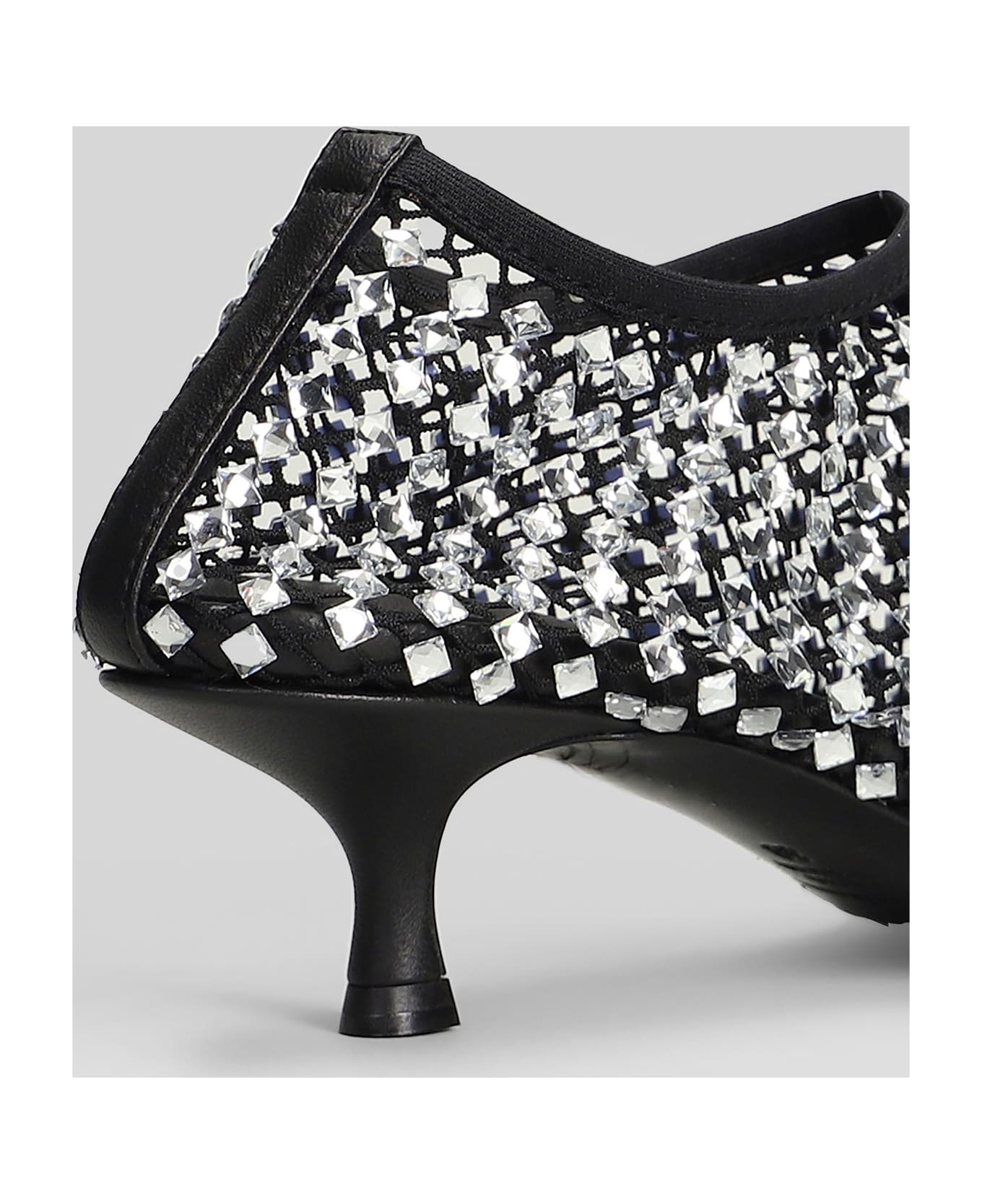 Christopher Esber Minette Bezeled 50mm Low Heels Ankle Boots In Black Nylon - black ブーツ