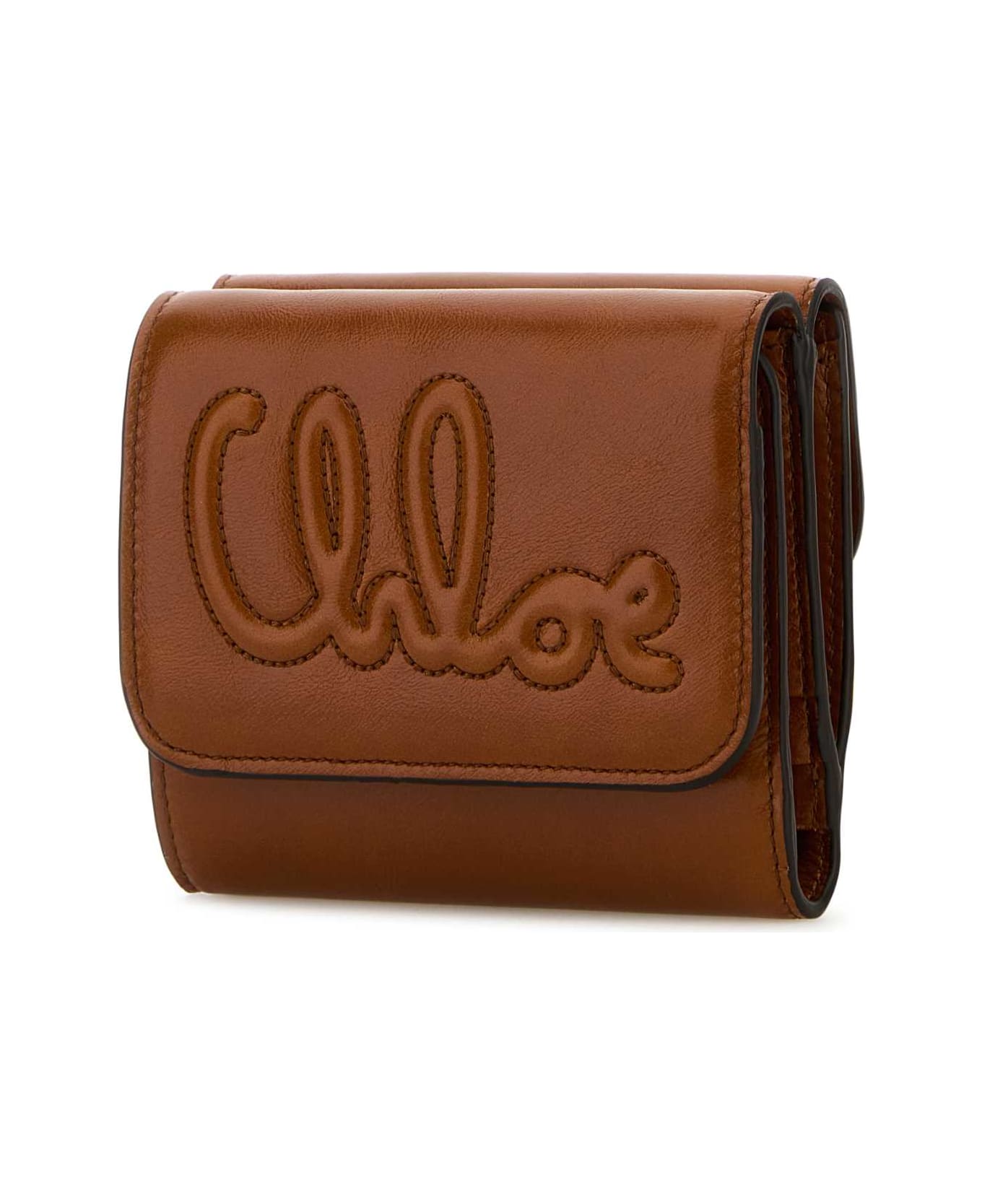 Chloé Caramel Leather Wallet - CLAYBROWN