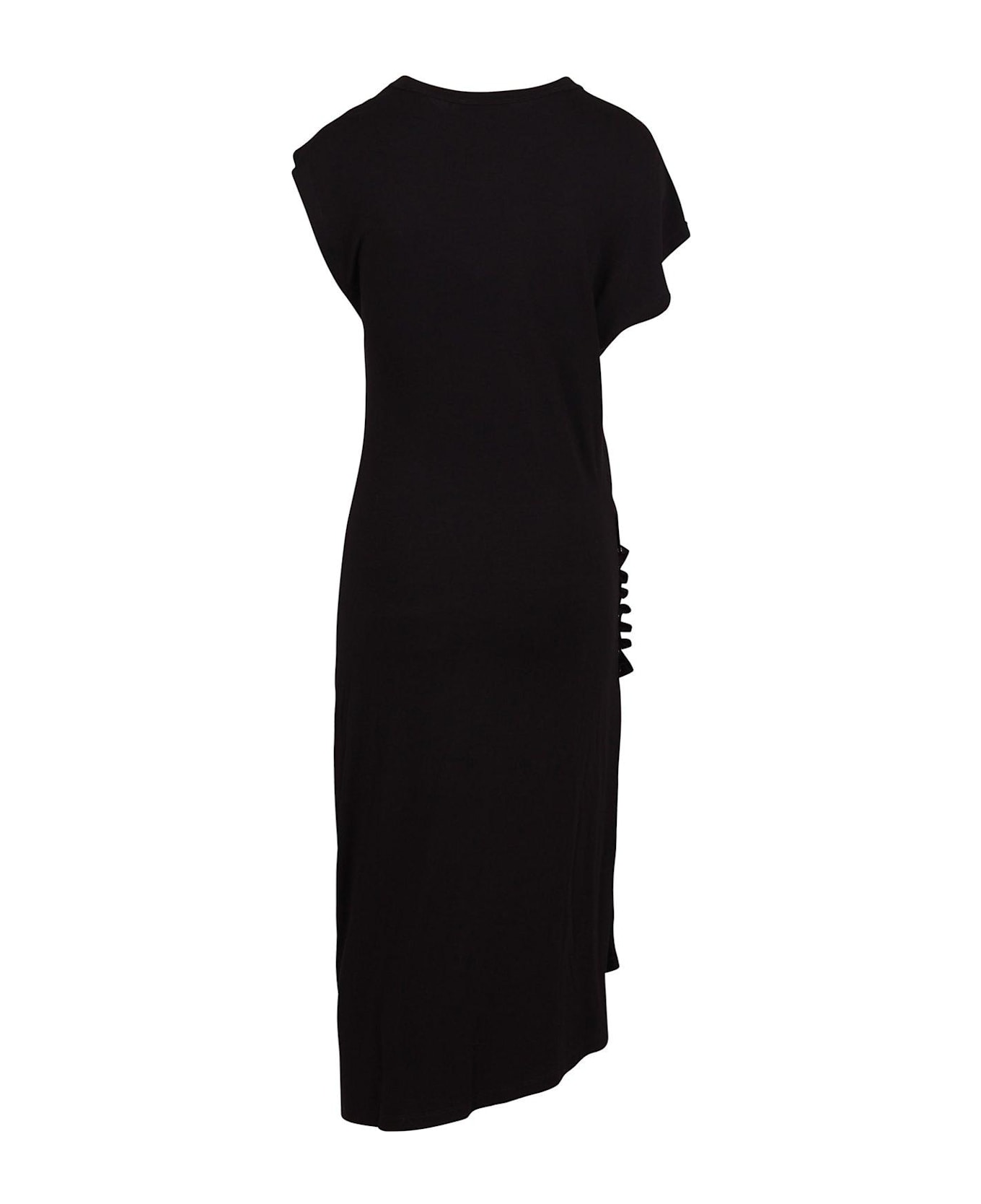 Paco Rabanne Draped Pression Jersey Dress - Black