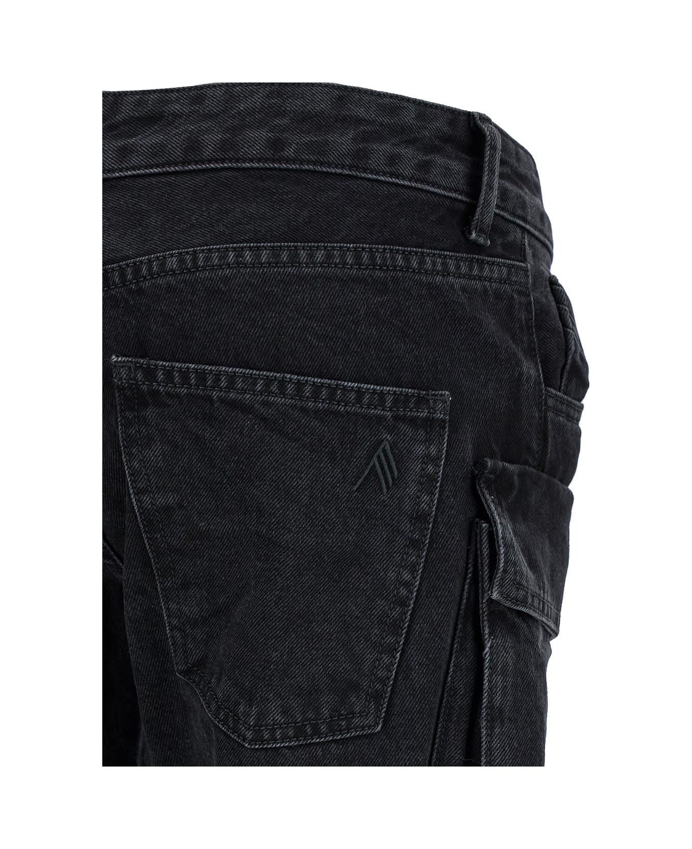The Attico 'essie' Black Fitted Jeans With Cargo Pockets In Denim Woman - Black デニム